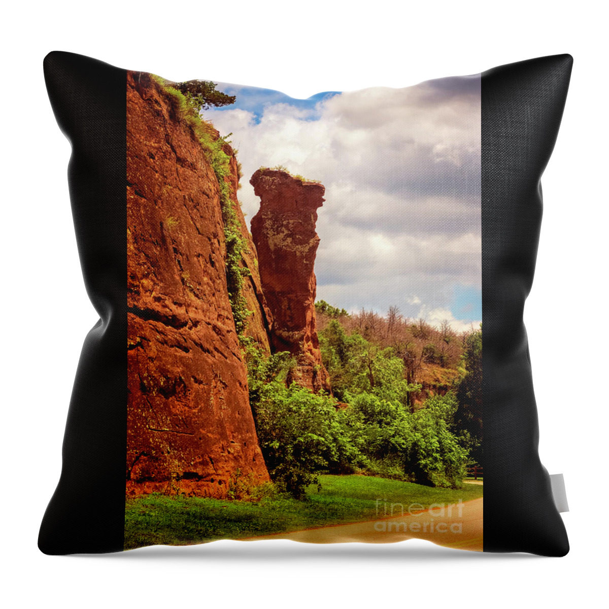 Balancing Rock Throw Pillow featuring the photograph Balancing Rock by Imagery by Charly