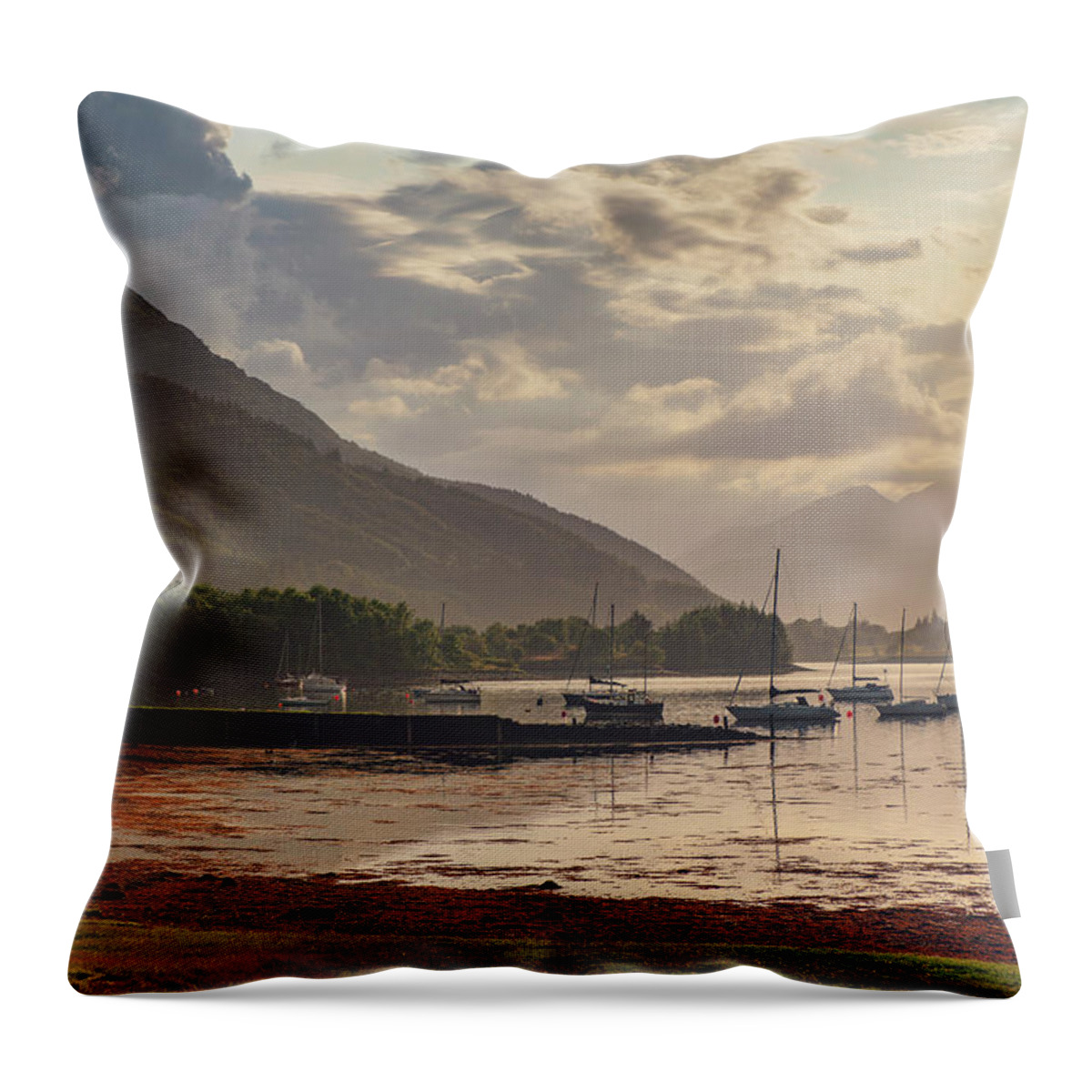 Ballaculish Throw Pillow featuring the photograph Ballaculish Sunset by Ray Devlin