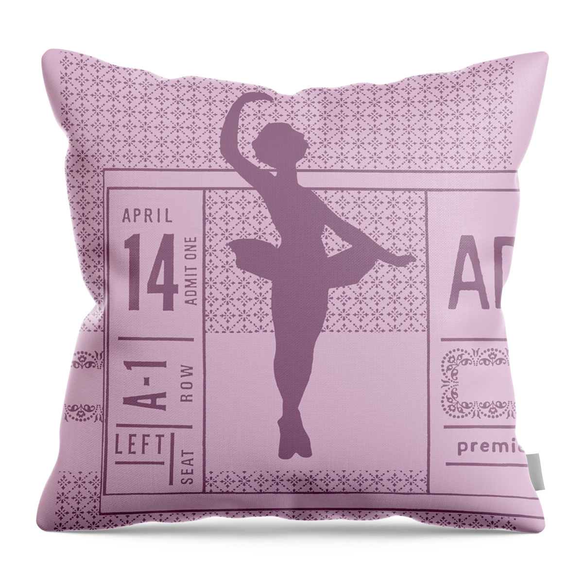 Activity Throw Pillow featuring the drawing Ballerina on a Pink Background by CSA Images