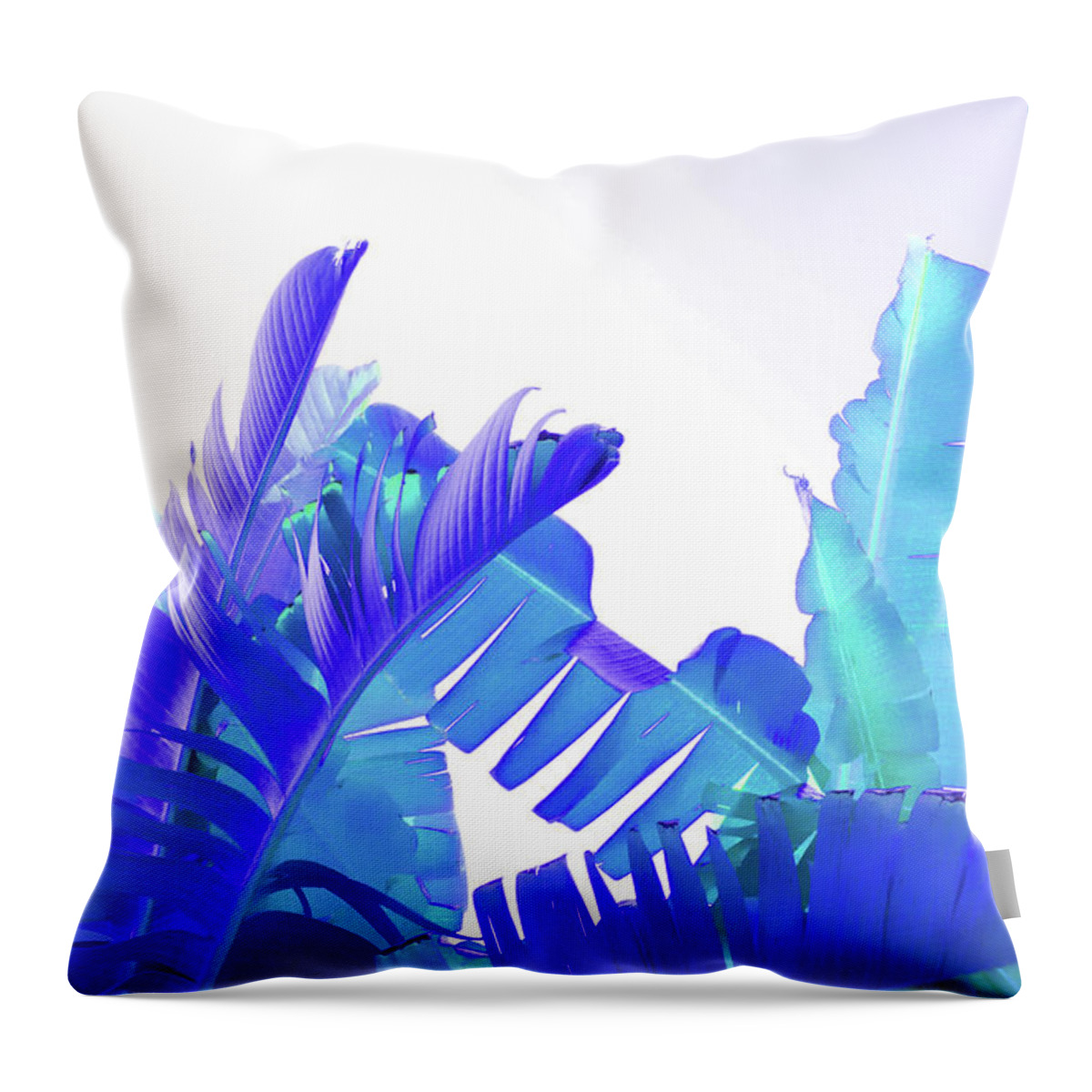 Color Throw Pillow featuring the photograph Banana Leaves Tropical Summer #1 #tropical #decor #art by Anitas and Bellas Art