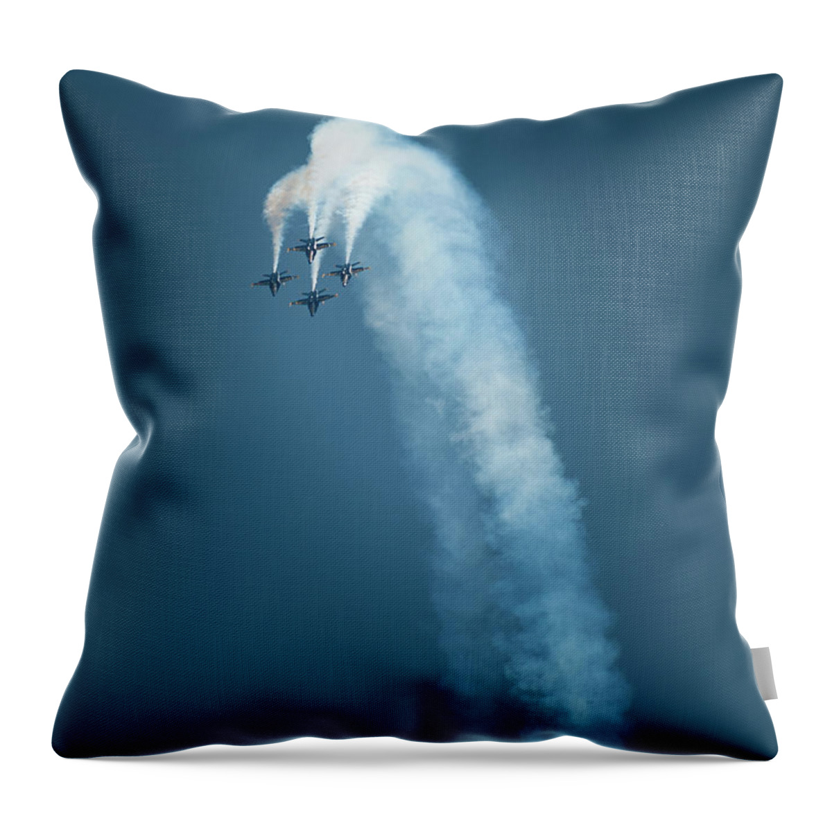 Blue Angels Throw Pillow featuring the photograph Barrel Roll by Mark Duehmig