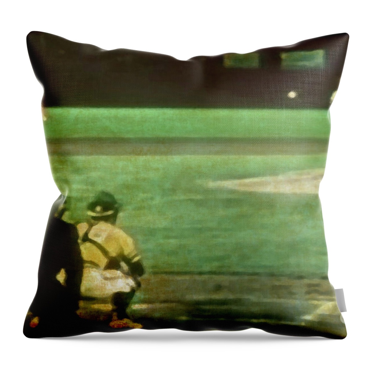 Baseball Throw Pillow featuring the photograph Baseball 70s Style by Billy Knight