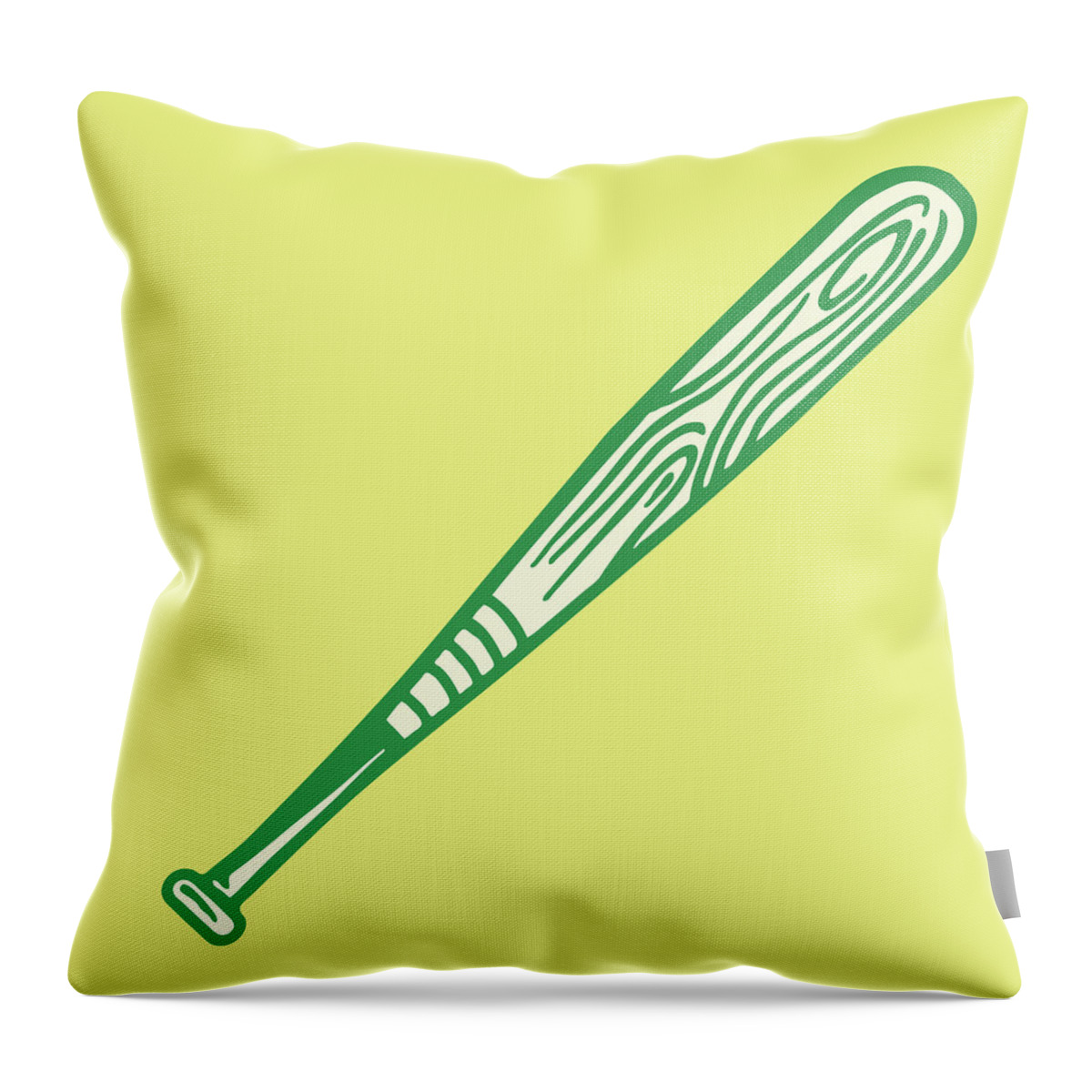 American Pastime Throw Pillow featuring the drawing Baseball bat by CSA Images