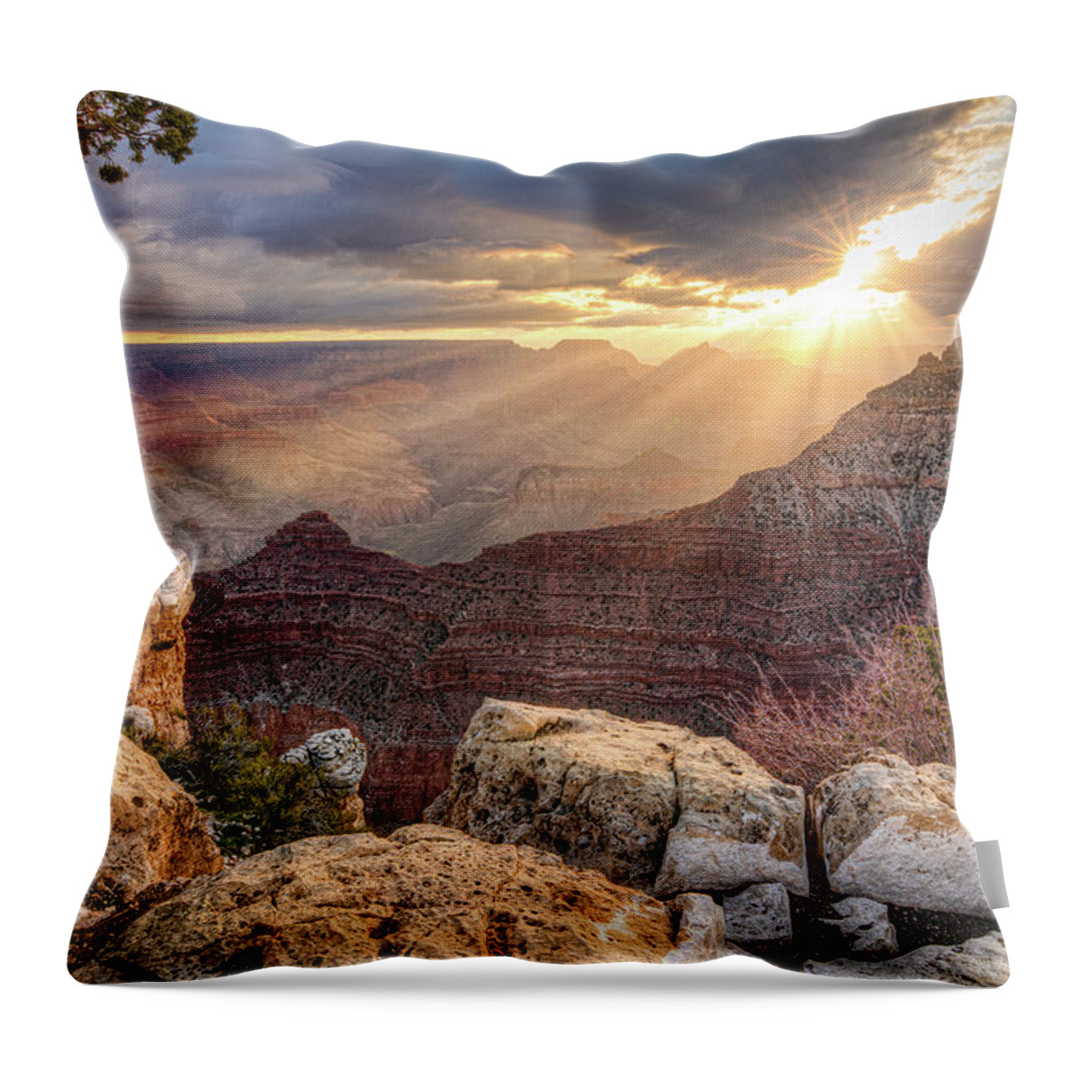 Grand Canyon Throw Pillow featuring the photograph Bathed in Light by Judi Kubes