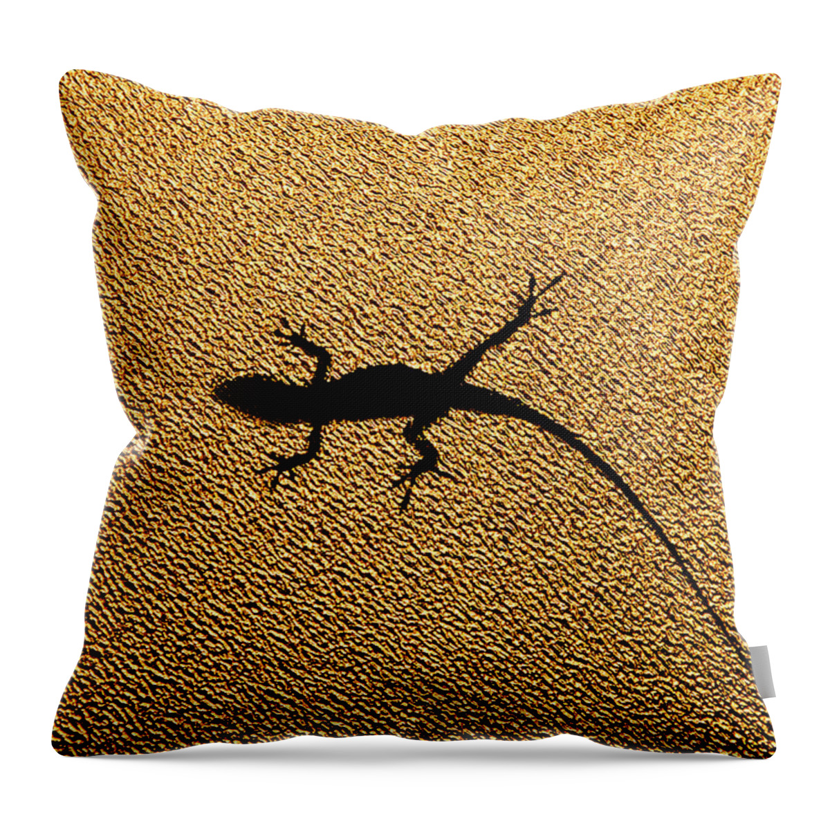 Animal Themes Throw Pillow featuring the photograph Bathroom Window Lizard by Bill Adams