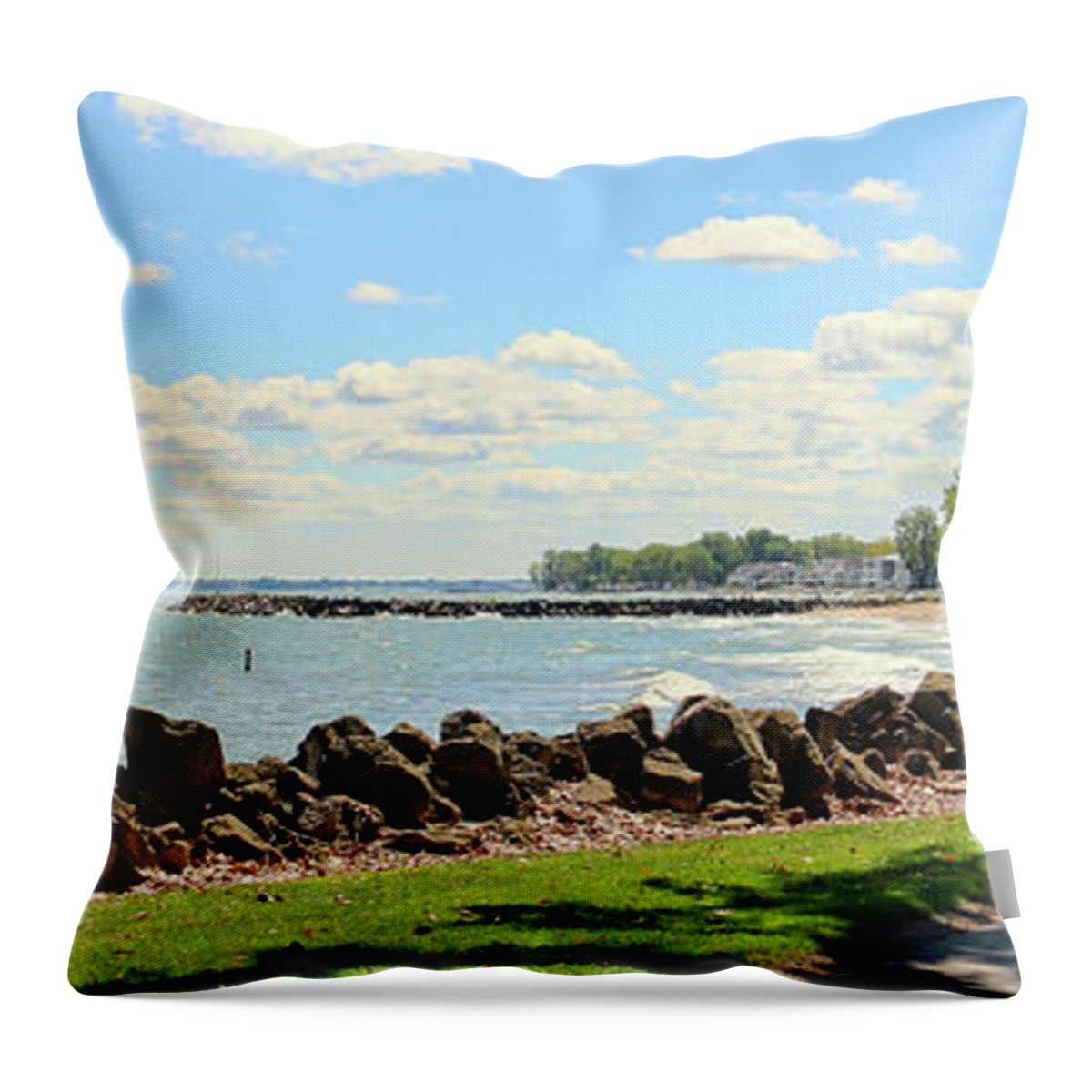 Bay Point Throw Pillow featuring the photograph Bay Point and Cedar Point 2025 by Jack Schultz