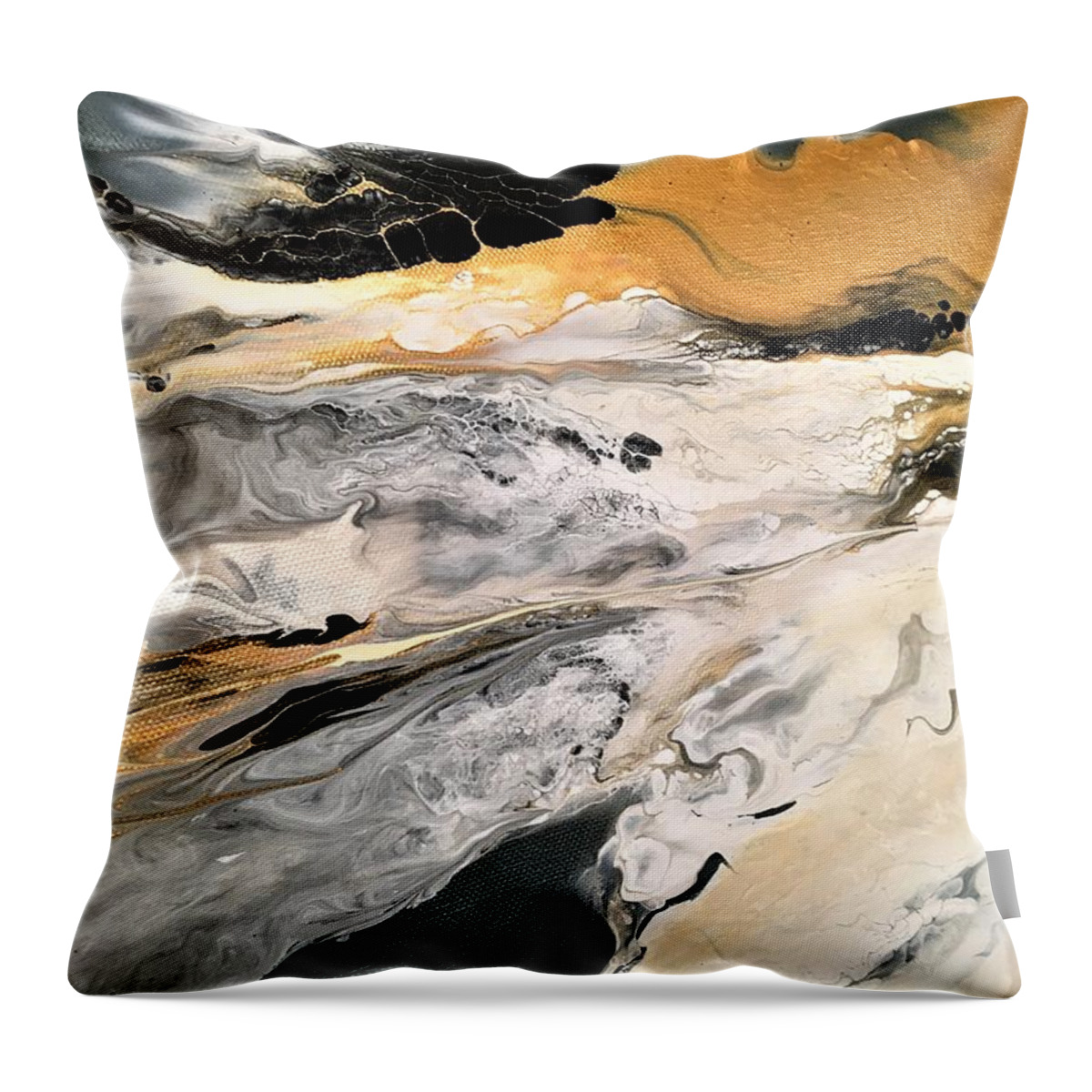 Abstract Throw Pillow featuring the painting Be 1 by Soraya Silvestri