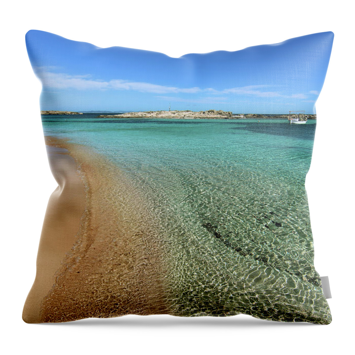 Tranquility Throw Pillow featuring the photograph Beach by Lightscapes From Ibiza