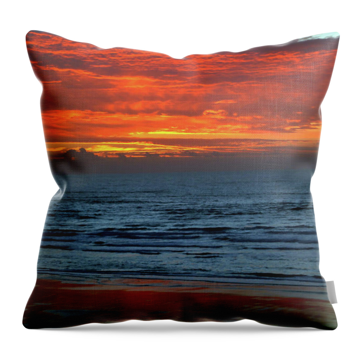 Beach Throw Pillow featuring the photograph Beach Sunset by William Rockwell