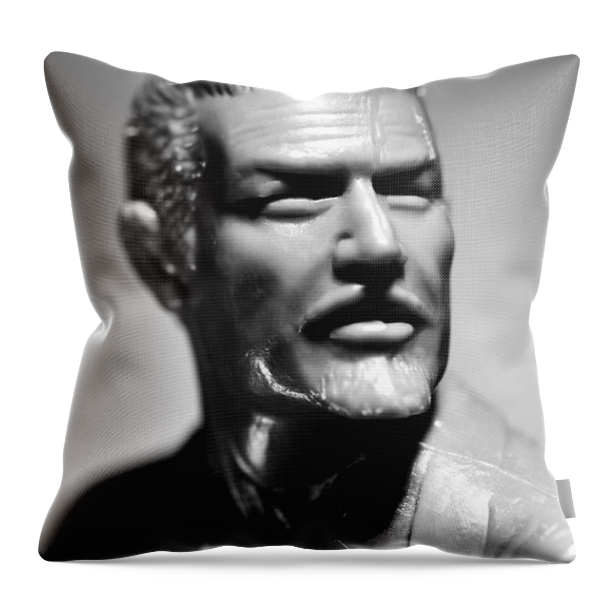 Actor Throw Pillow featuring the drawing Bearded Serious Man by CSA Images