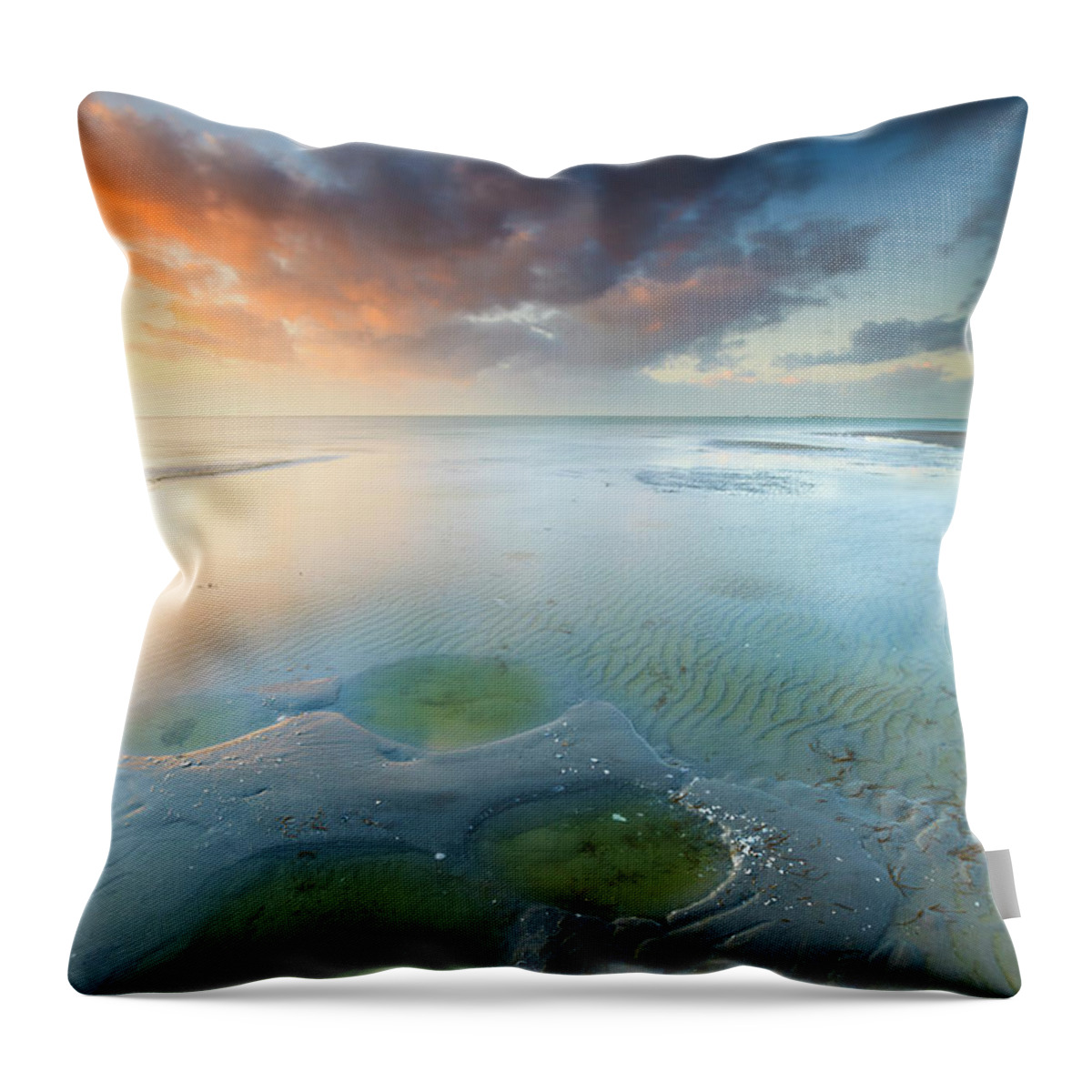 Tranquility Throw Pillow featuring the photograph Beautiful Beach Sunset by Bas Meelker Photography