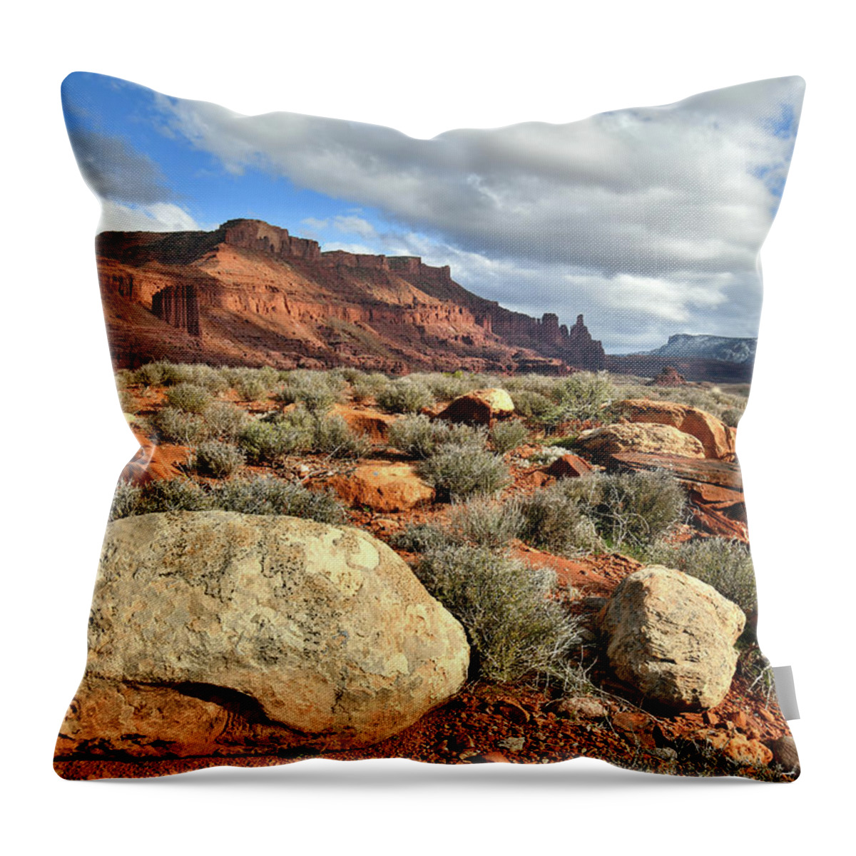 Colorado River Throw Pillow featuring the photograph Beautiful Scene in Castle Valley Utah by Ray Mathis
