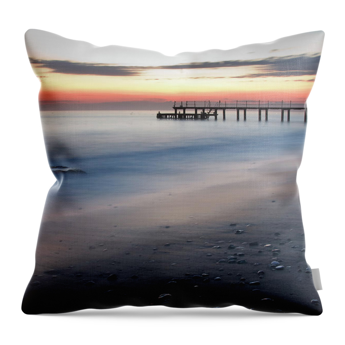 Scenics Throw Pillow featuring the photograph Beautiful Sunset Scene by Danilovi