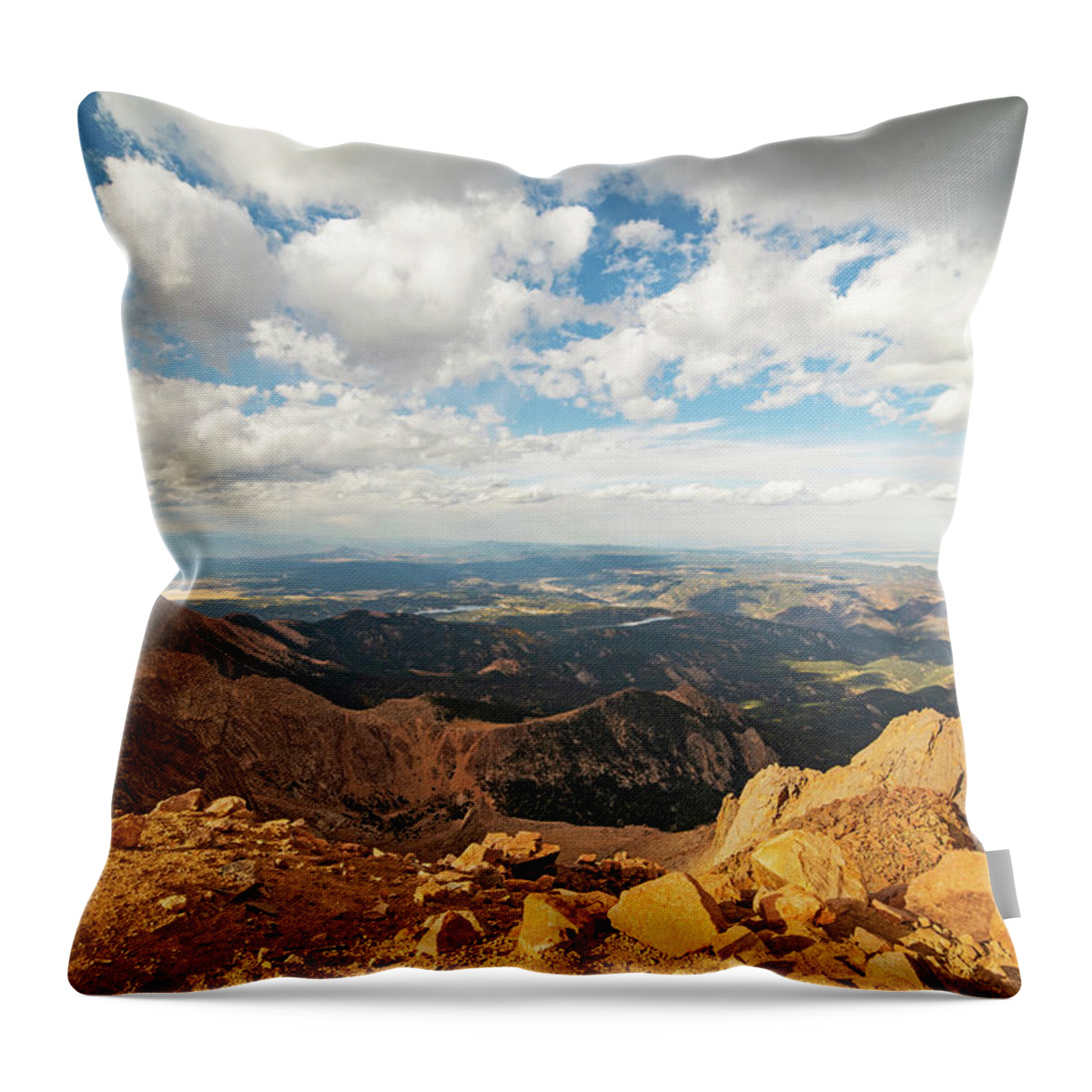 Colorado Throw Pillow featuring the photograph Beautiful View from Pike's Peak Colorado Springs Colorado by Toby McGuire