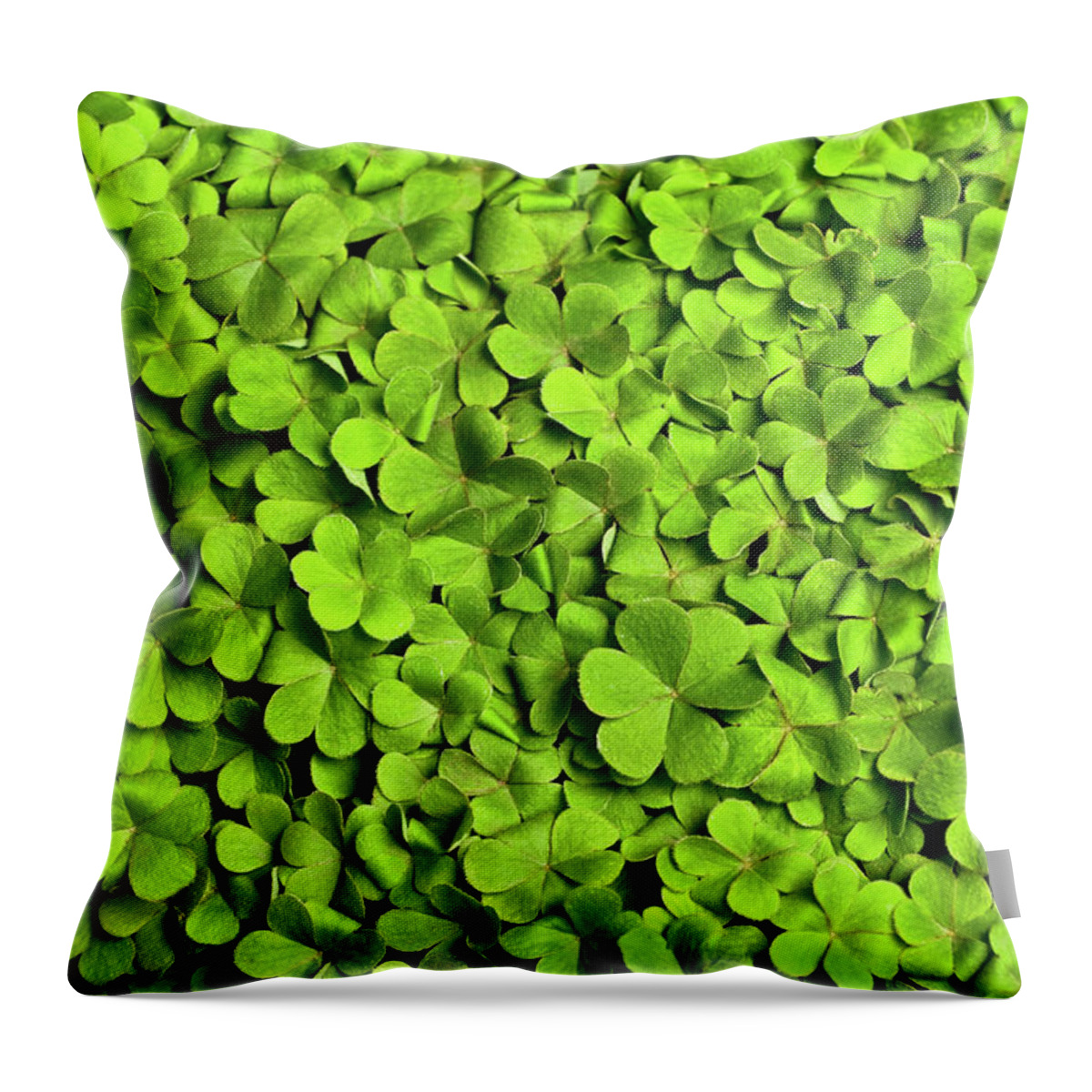 Leaf Throw Pillow featuring the photograph Bed Of Clover by Kledge