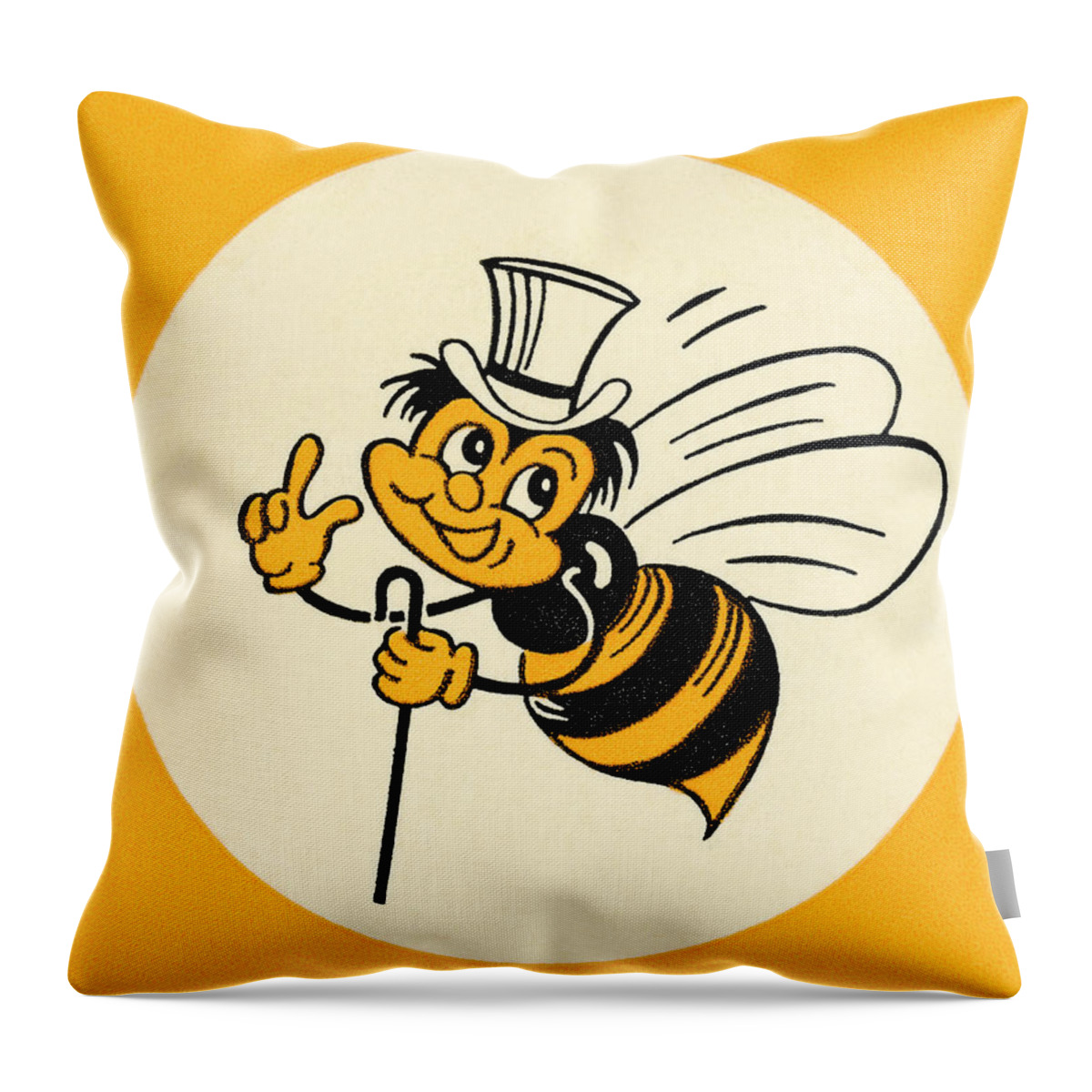 Accessories Throw Pillow featuring the drawing Bee Wearing a Top Hat by CSA Images