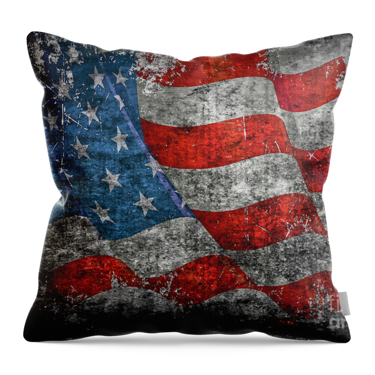 American Flag Throw Pillow featuring the photograph Been Through Hell by Billy Knight