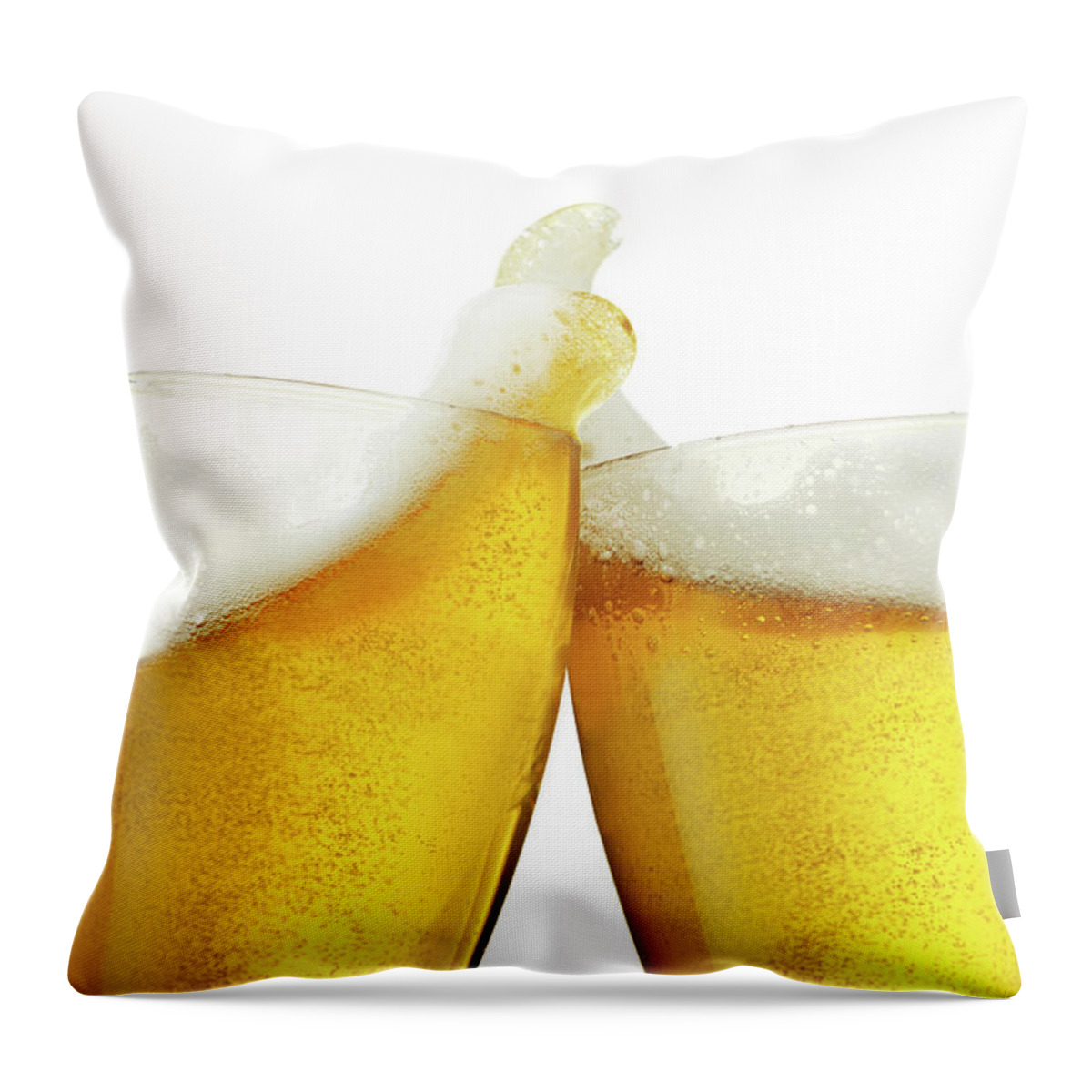 White Background Throw Pillow featuring the photograph Beer Cheers by Jeremy Hudson