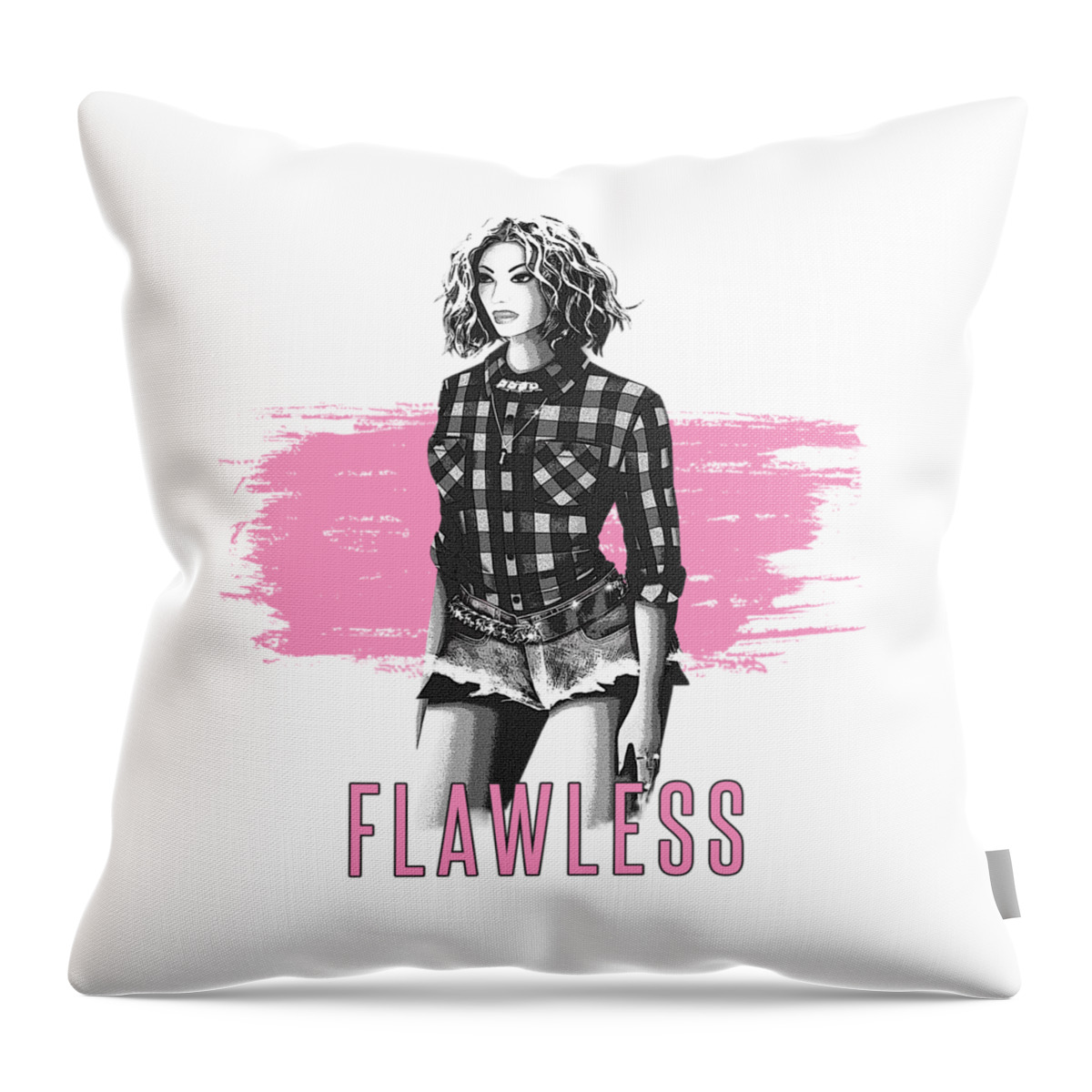 Beyonce Throw Pillow featuring the digital art Beyonce - Flawless - Lyrics 3 by Bo Kev