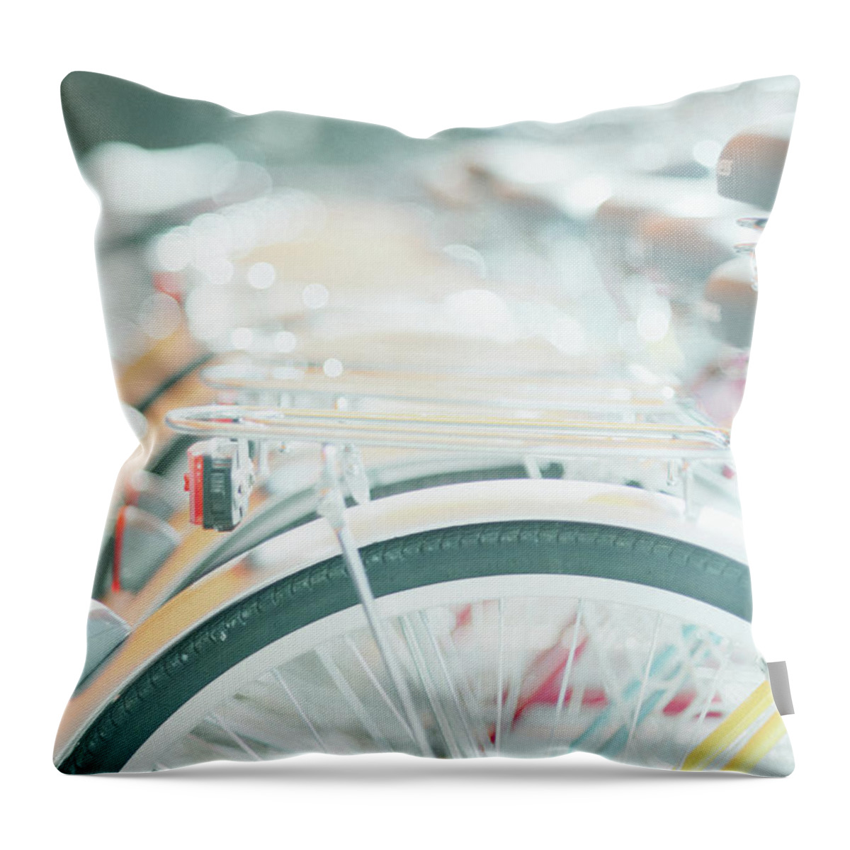 Bicycle Seat Throw Pillow featuring the photograph Bicycle by So1