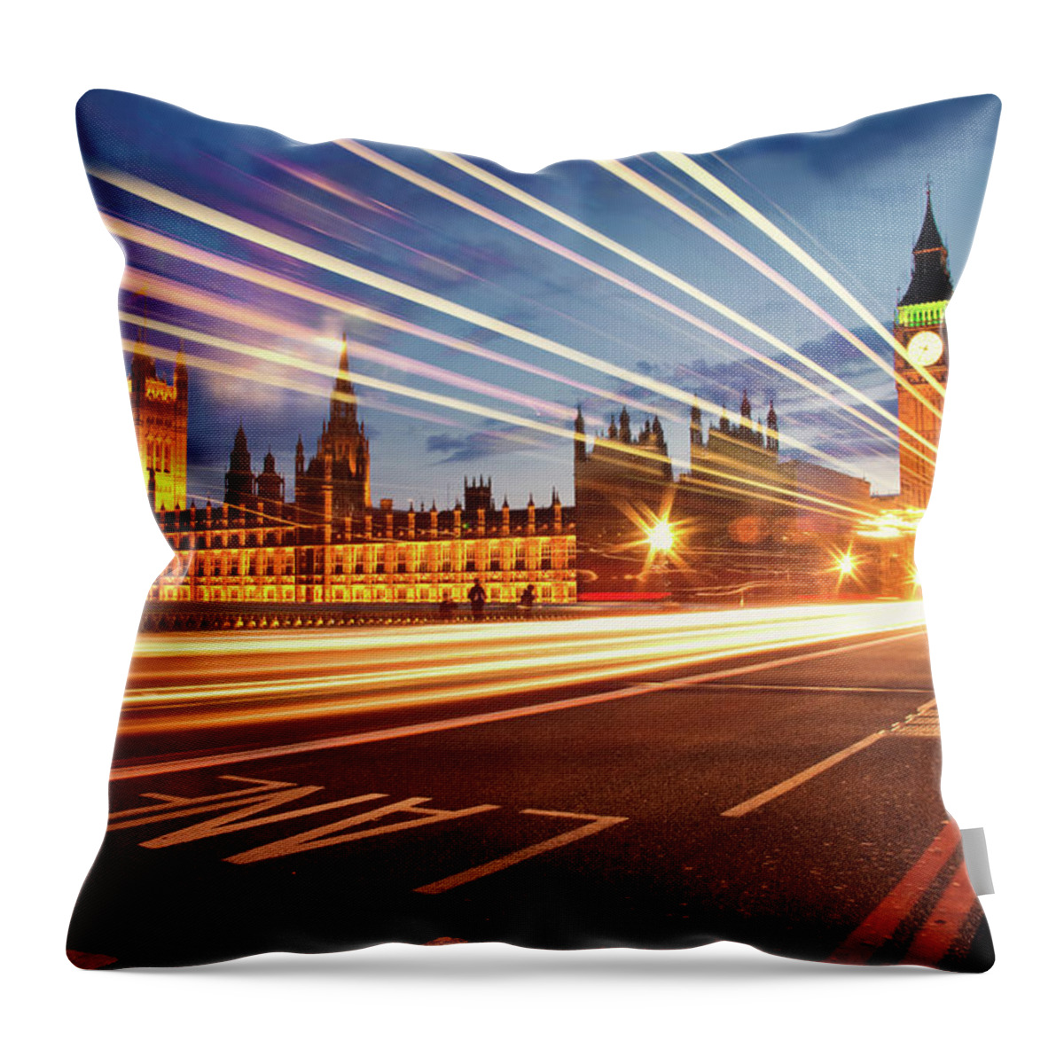 Clock Tower Throw Pillow featuring the photograph Big Ben And The Houses Of Parliament by Stuart Stevenson Photography