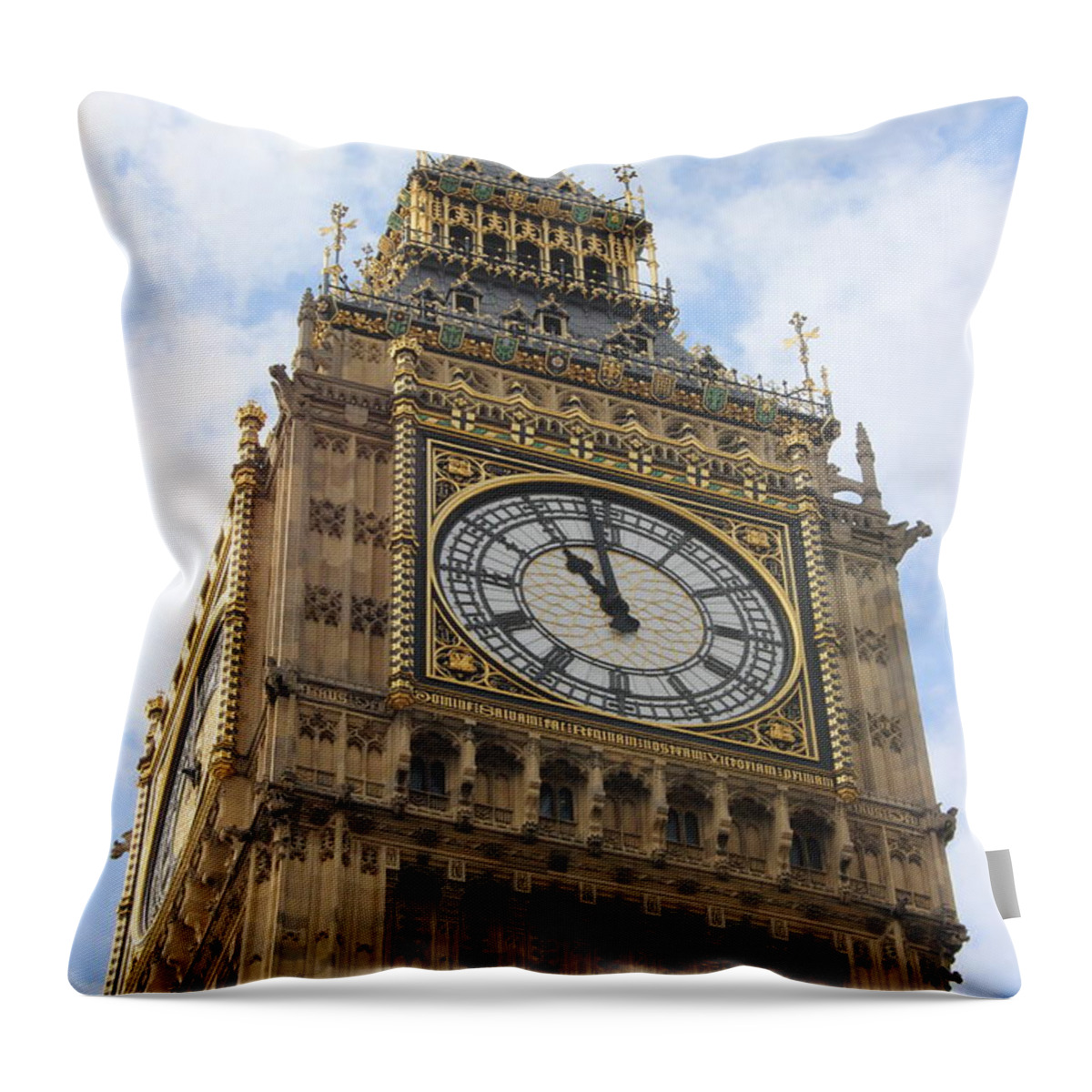 Big Ben Throw Pillow featuring the photograph Big Ben Clock Tower by Laura Smith