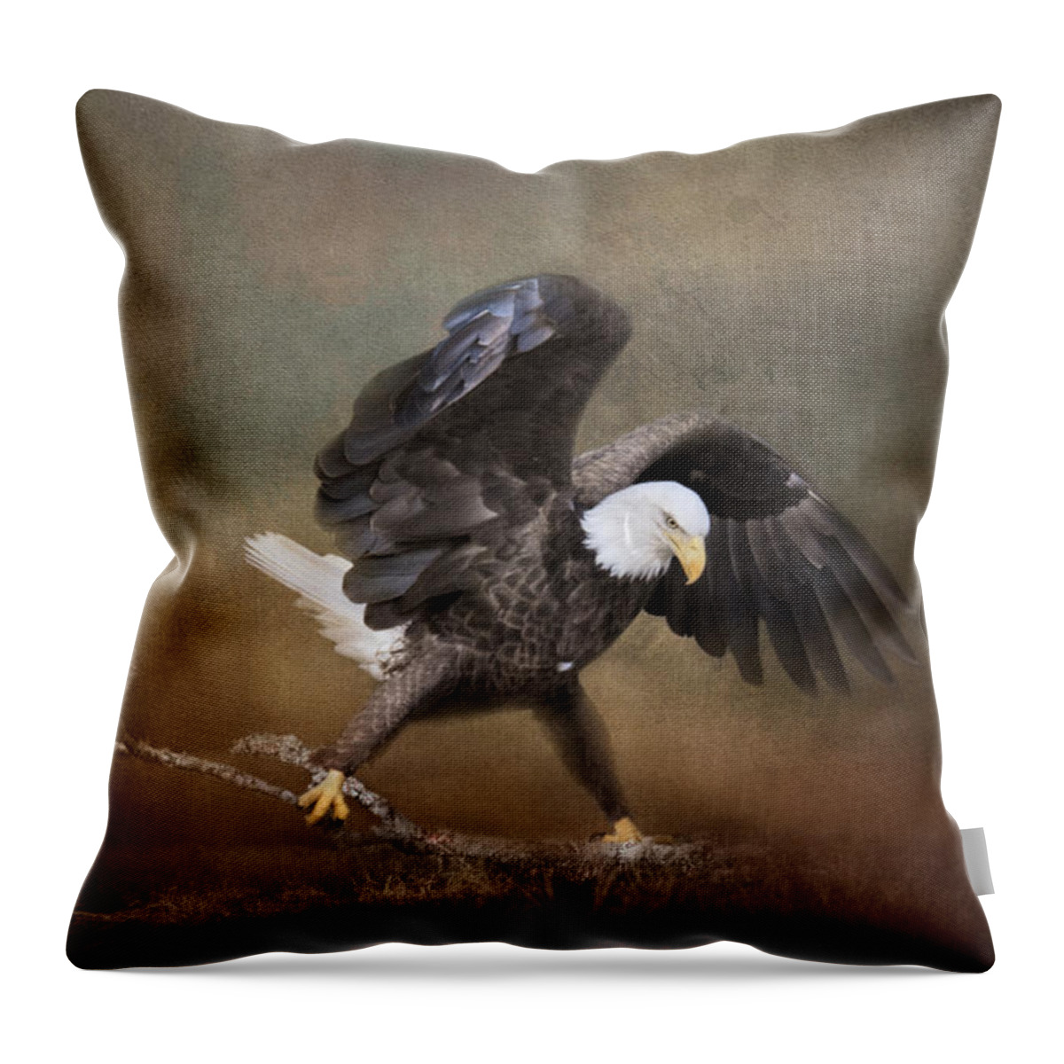 Bald Eagle Throw Pillow featuring the photograph Big Challenges by Jai Johnson
