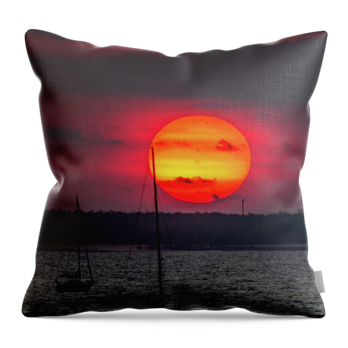 Scenics Throw Pillow featuring the photograph Big Sun Over Fannie Bay, Nt by Nolan Caldwell
