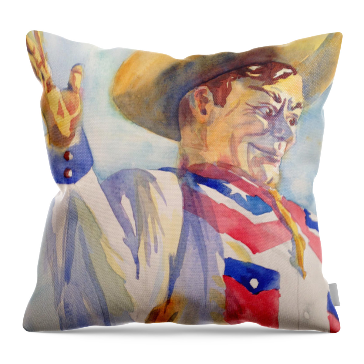 Big Tex Throw Pillow featuring the painting Big Tex by Liana Yarckin
