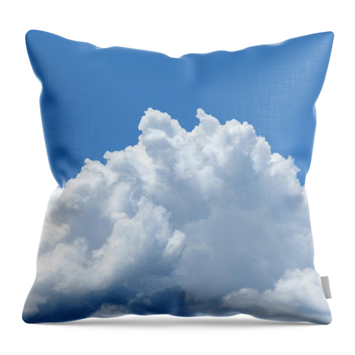 Scenics Throw Pillow featuring the photograph Big White Cumulus Cloud With Blue Sky by Grafissimo