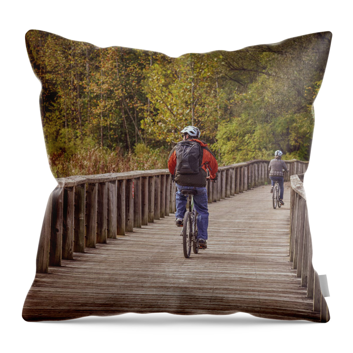 Bike Throw Pillow featuring the photograph Bikers by Michelle Wittensoldner