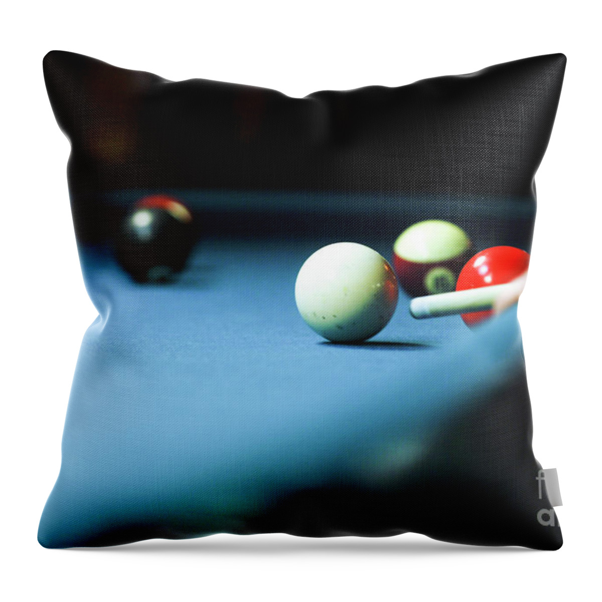Billiard Throw Pillow featuring the photograph Billiard Table a3 by Shay Fogelman