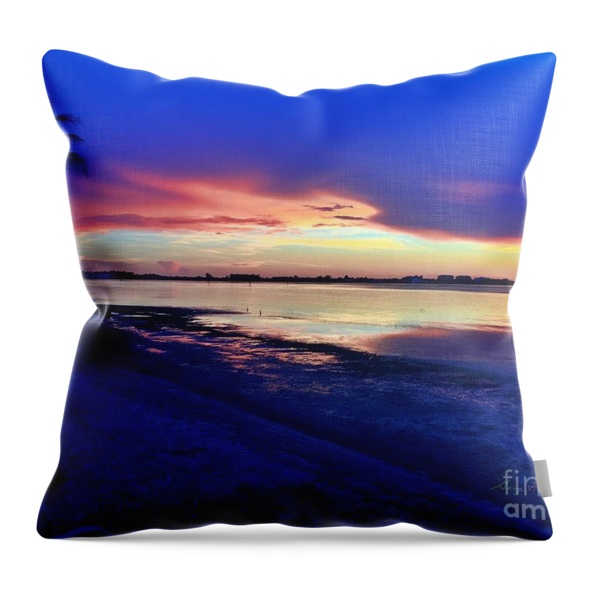 Sunset Throw Pillow featuring the photograph Bird Key Park Sunset by Gary F Richards