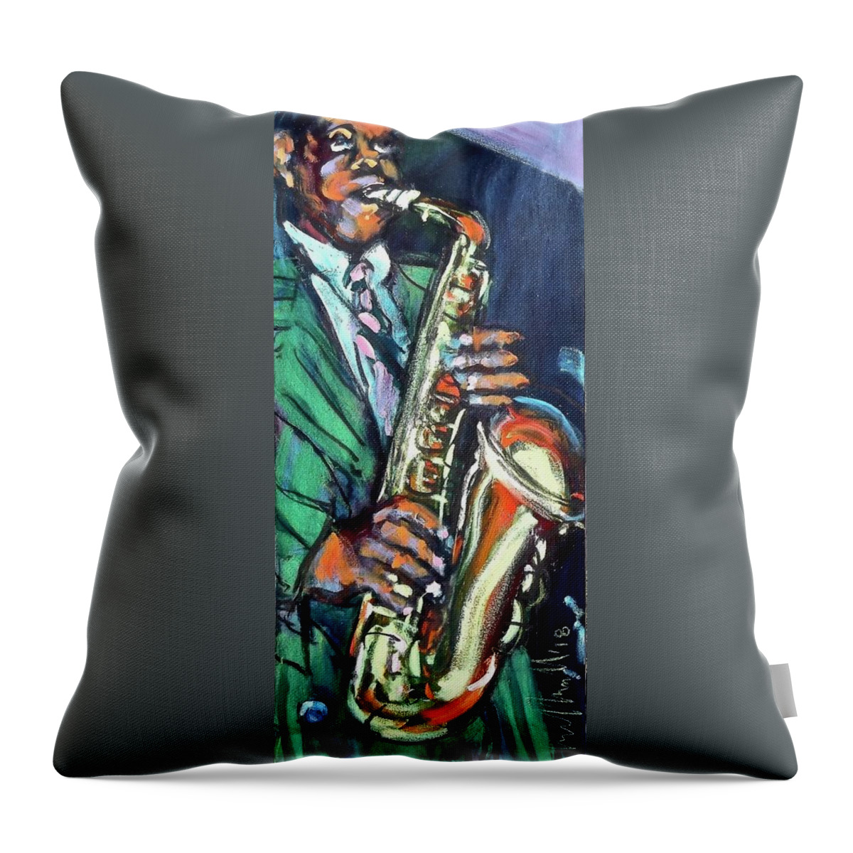 Painting Throw Pillow featuring the painting Bird by Les Leffingwell