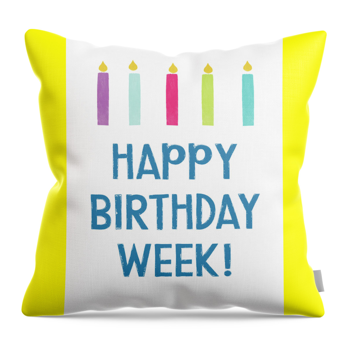 Birthday Throw Pillow featuring the digital art Birthday Week Candles- Art by Linda Woods by Linda Woods