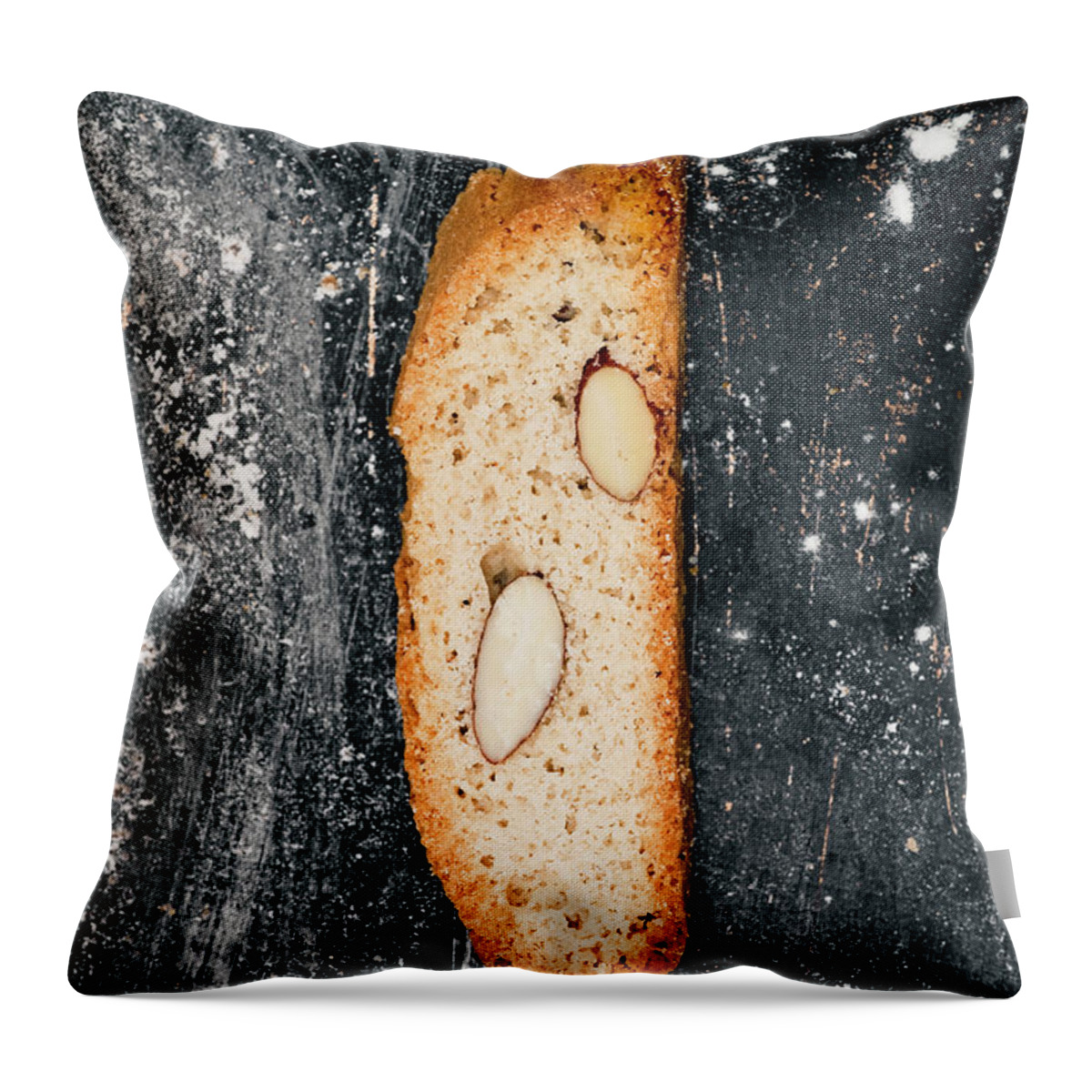 Sweden Throw Pillow featuring the photograph Biscotti With Almonds, Directly Above by Johner Images