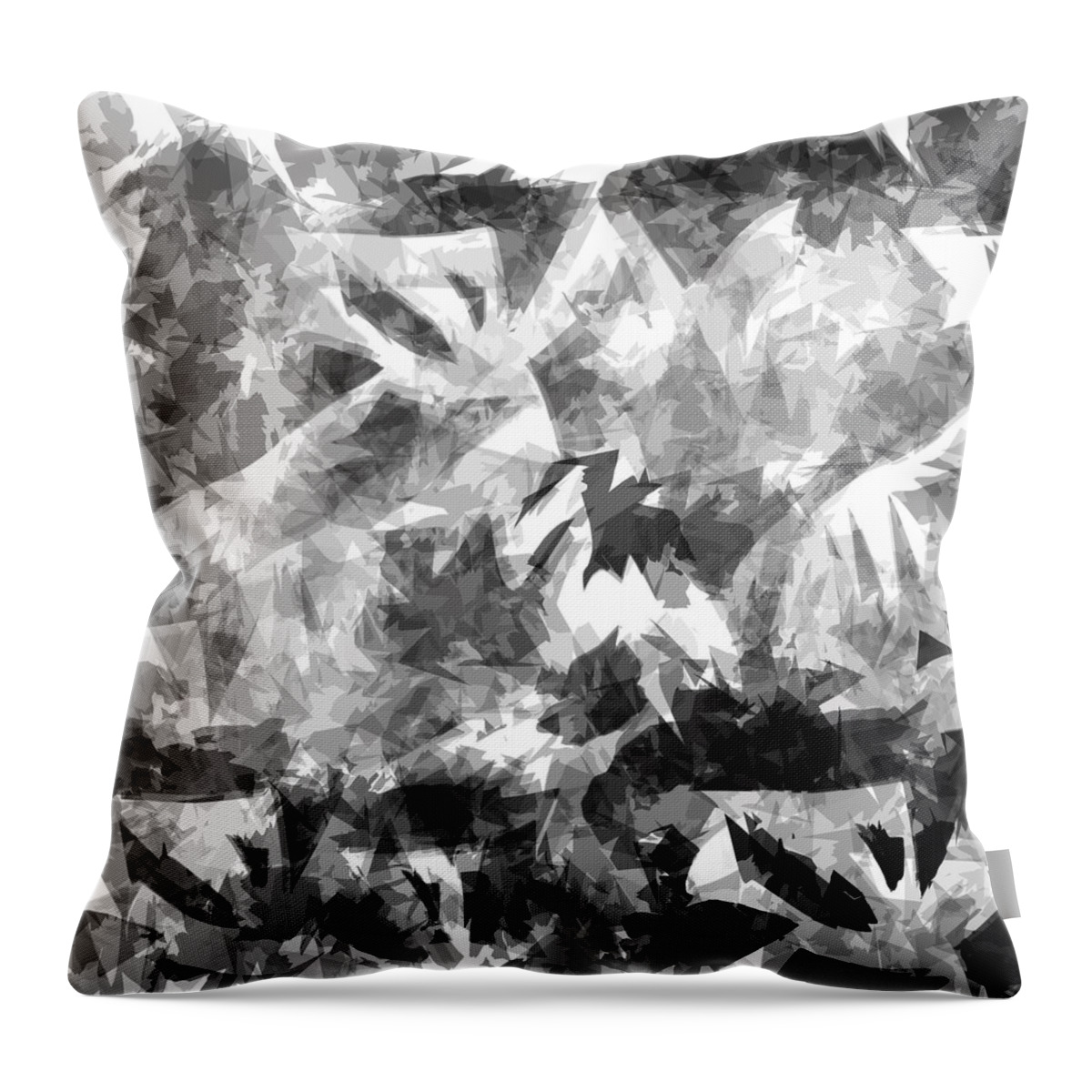 Black Throw Pillow featuring the drawing Black and White by Patricia Piotrak
