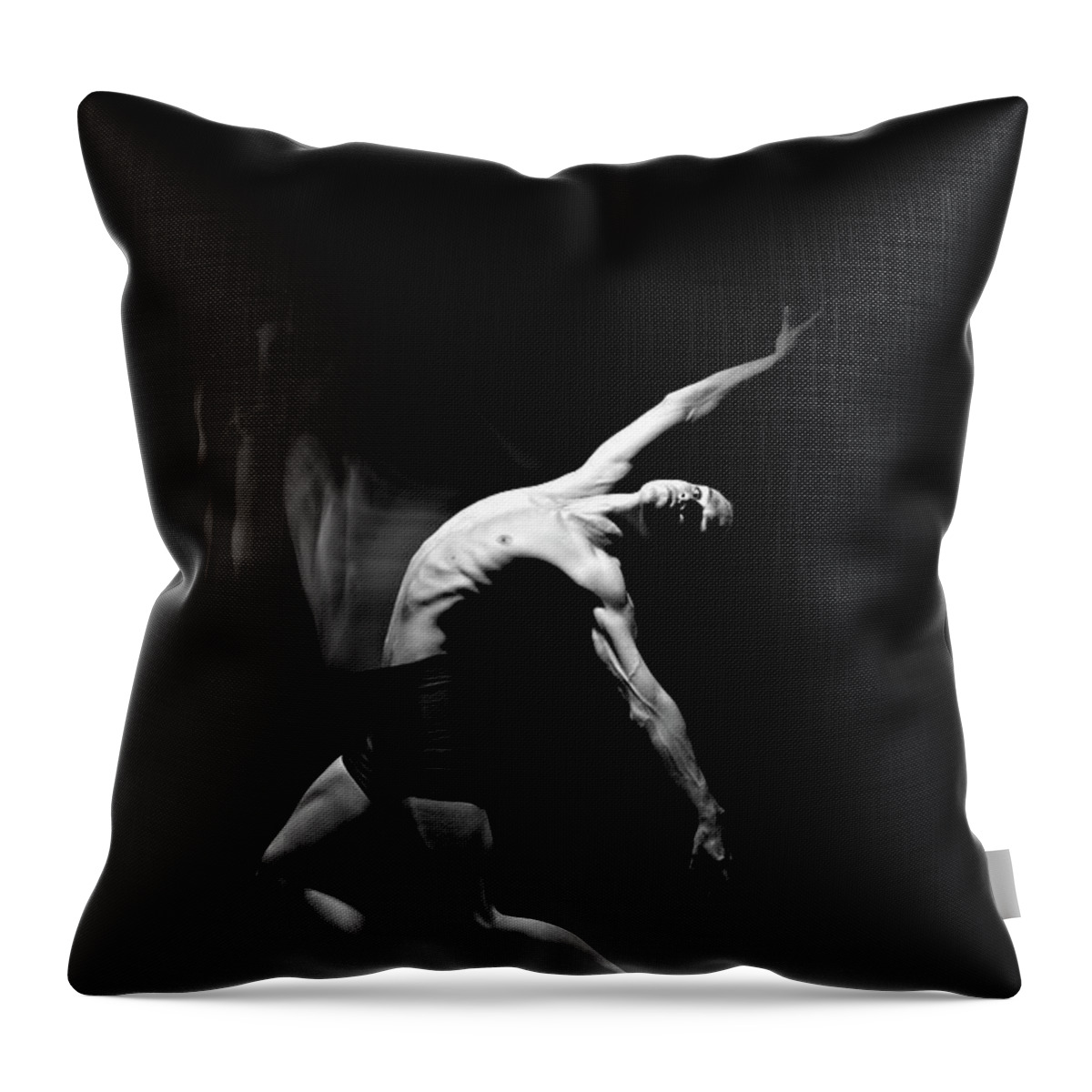 Young Men Throw Pillow featuring the photograph Black And White Photo Of A Male Ballet by Allgord