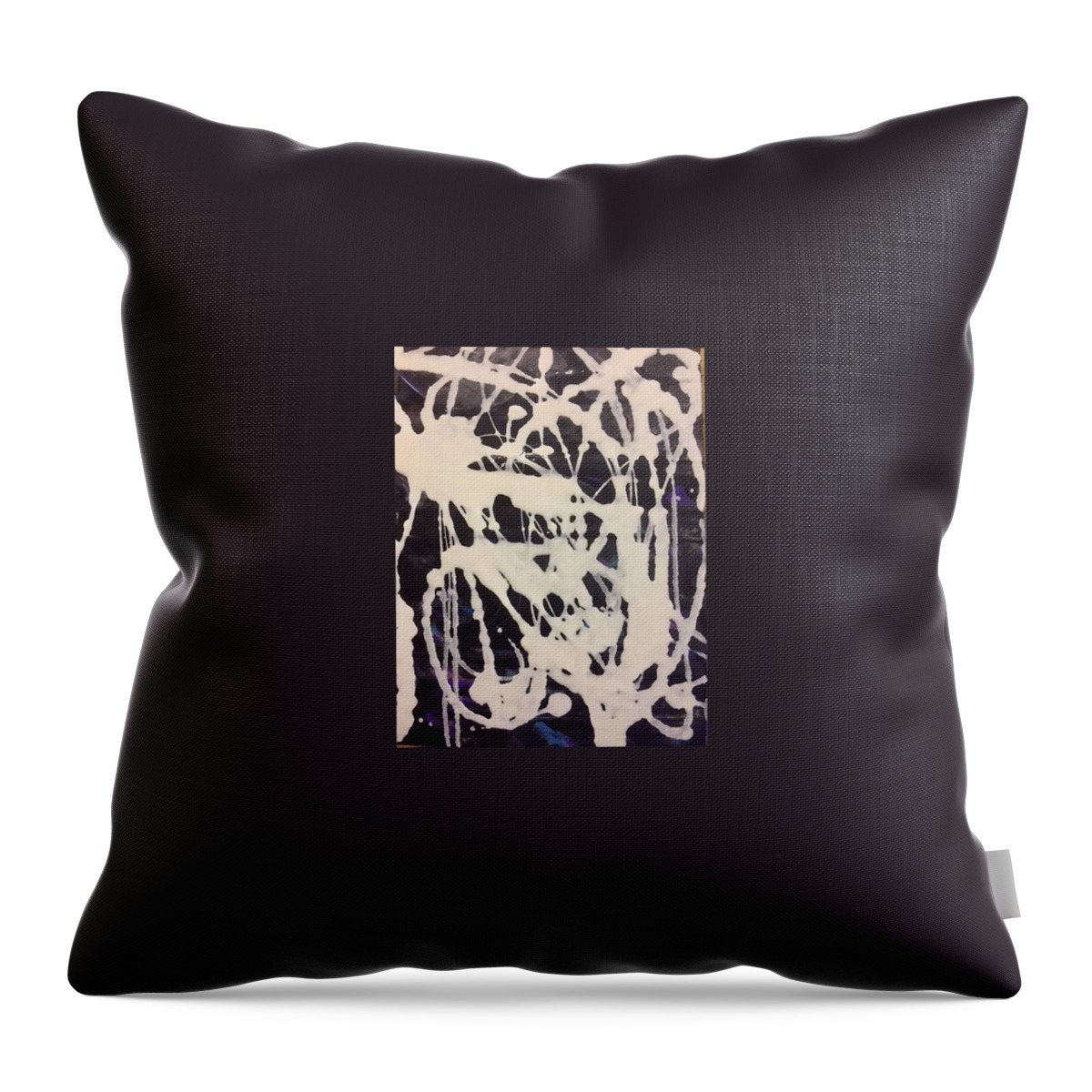 Abstract Throw Pillow featuring the painting Black And White1 by Greg Powell