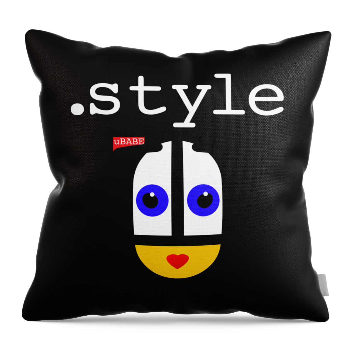 Blackstyle Url Throw Pillow featuring the digital art Black Style Ubabe by Ubabe Style