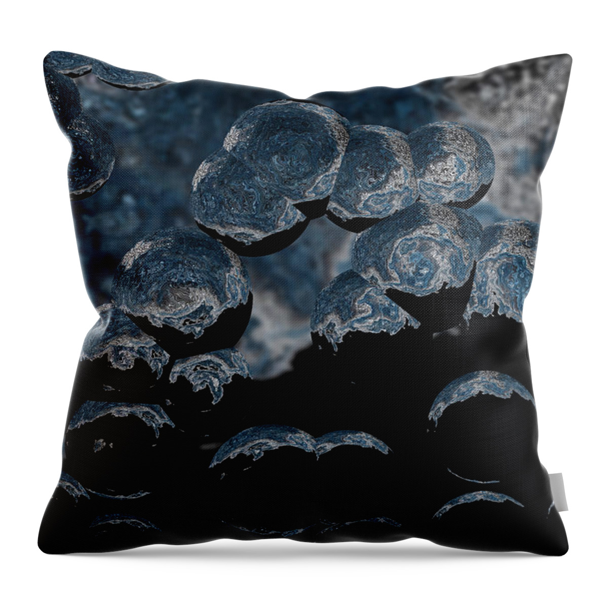 Abstract Throw Pillow featuring the digital art Black Trouble by Scott S Baker