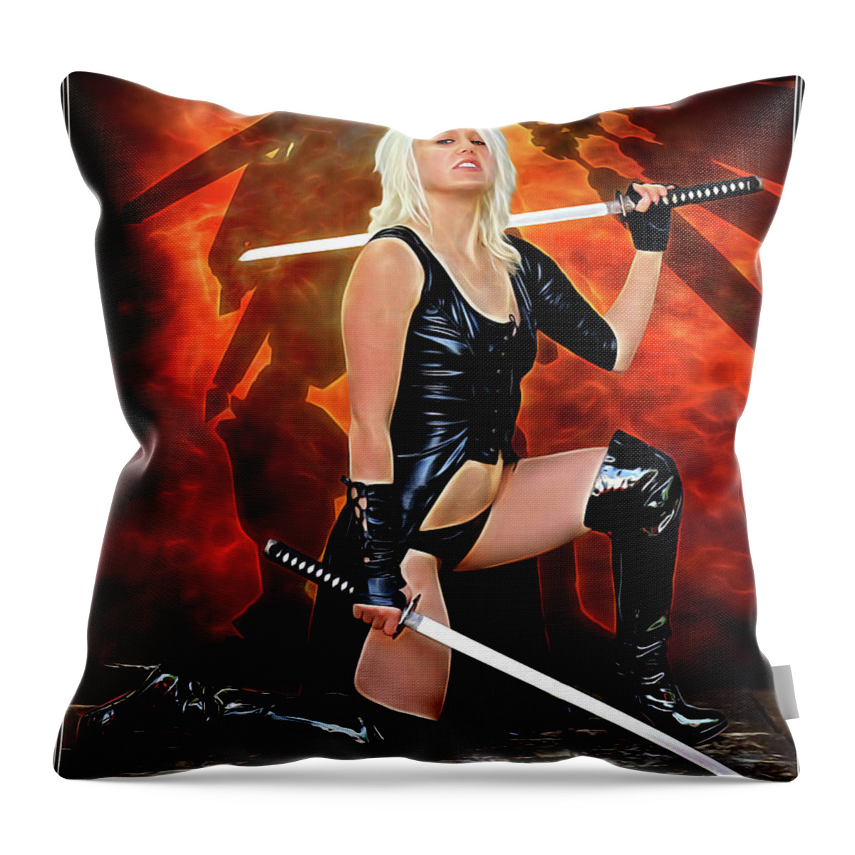 Blade Throw Pillow featuring the photograph Blades Of Vengeance by Jon Volden