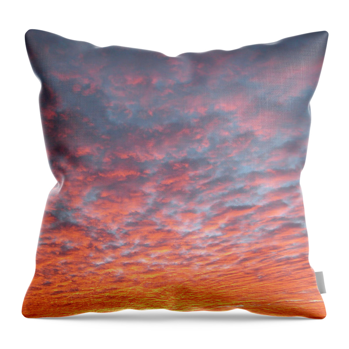 Purple Throw Pillow featuring the photograph Blazing Sunset by Theanthrope