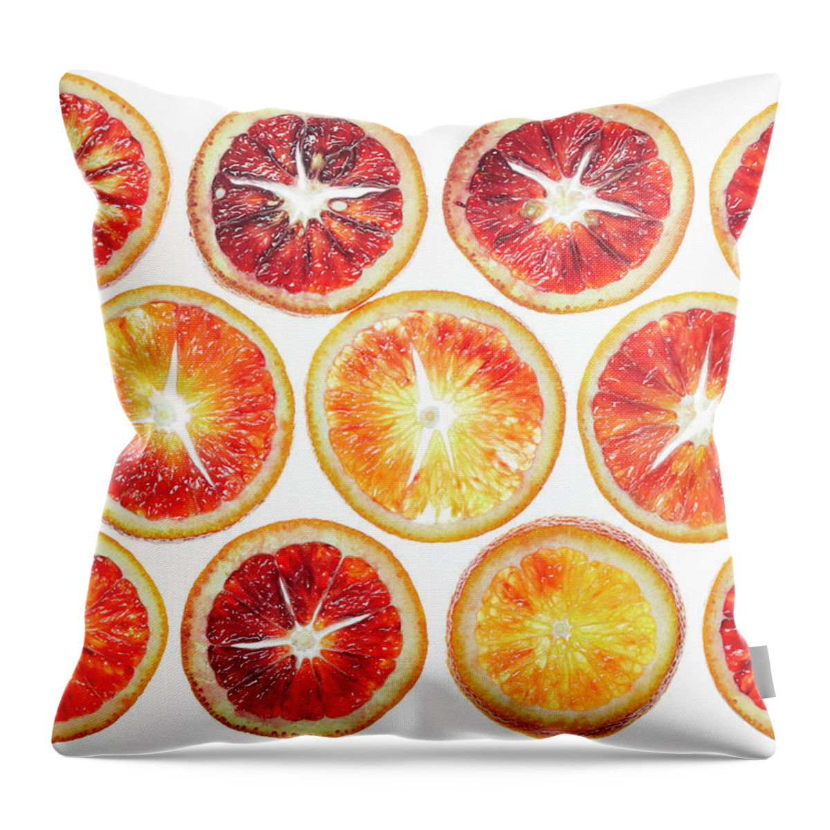 Fresh Throw Pillow featuring the photograph Blood Oranges #5 by Cuisine at Home