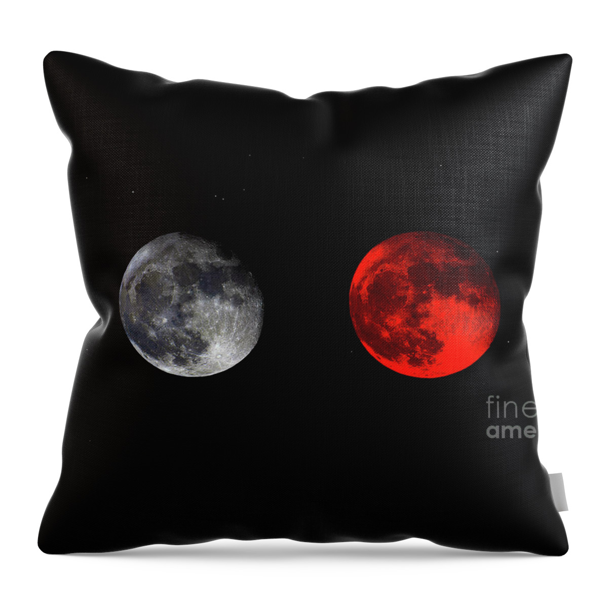 Bloodred Wolf Moon Throw Pillow featuring the photograph Blood Red Wolf Supermoon Eclipse Series 873g by Ricardos Creations
