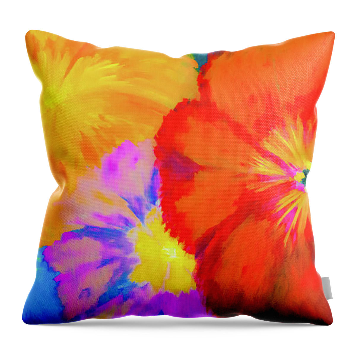Flower Throw Pillow featuring the painting Bloom 2 by Renee Logan
