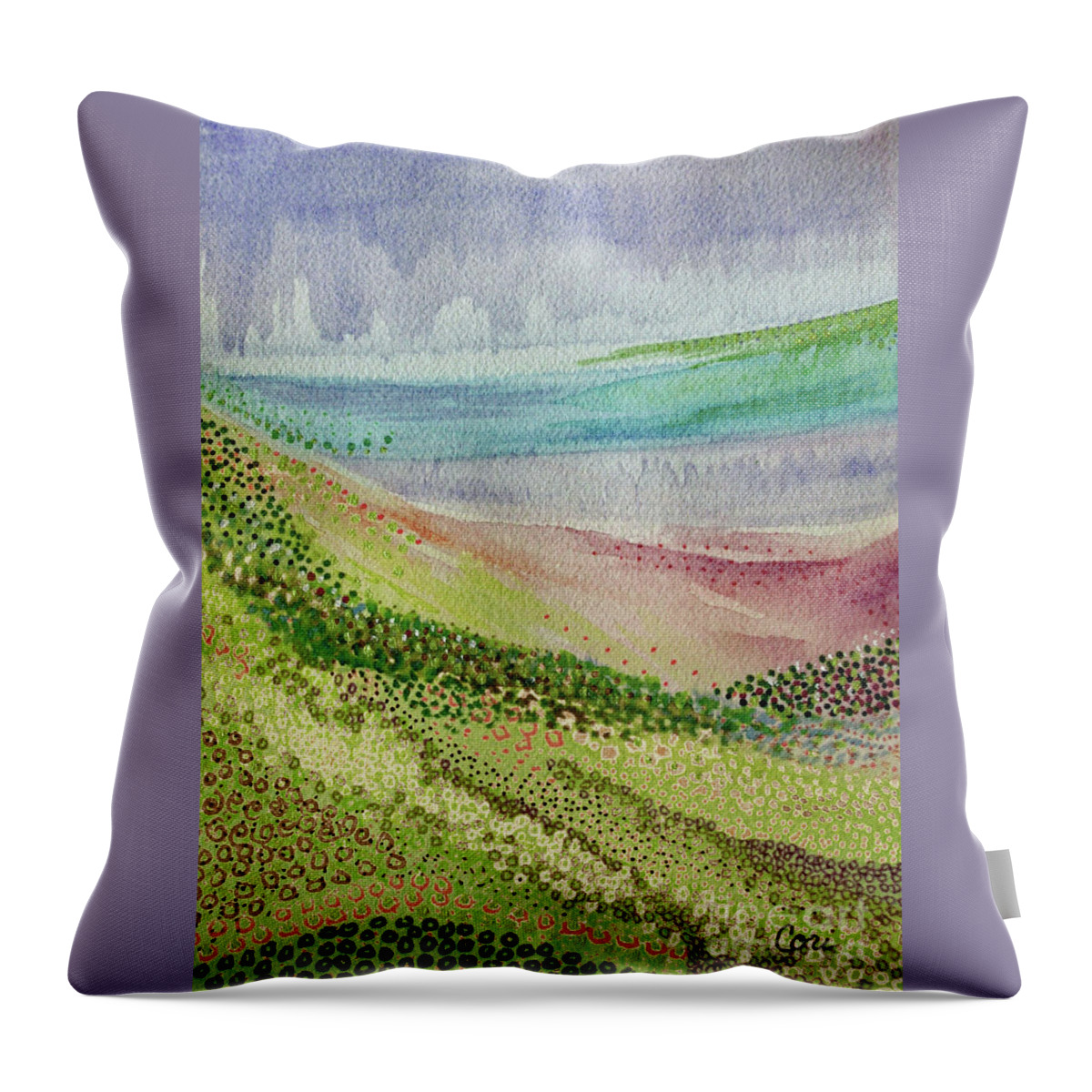 Blooming Throw Pillow featuring the digital art Blooming 1002 by Corinne Carroll