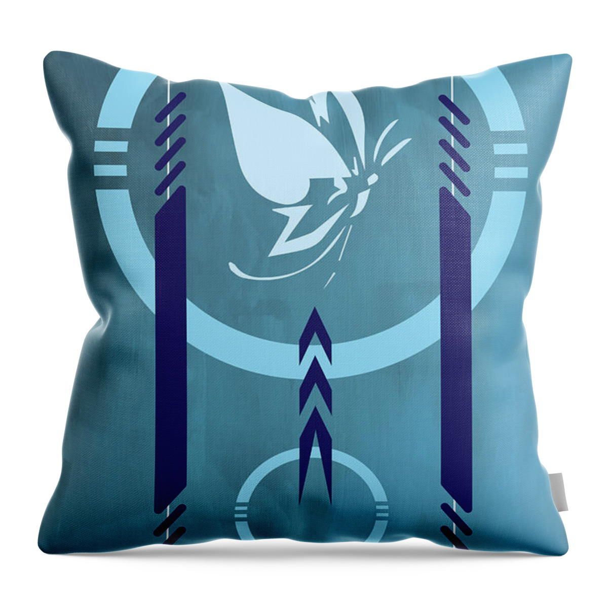 Digital Art Throw Pillow featuring the digital art Blue Butterfly by Yank Price