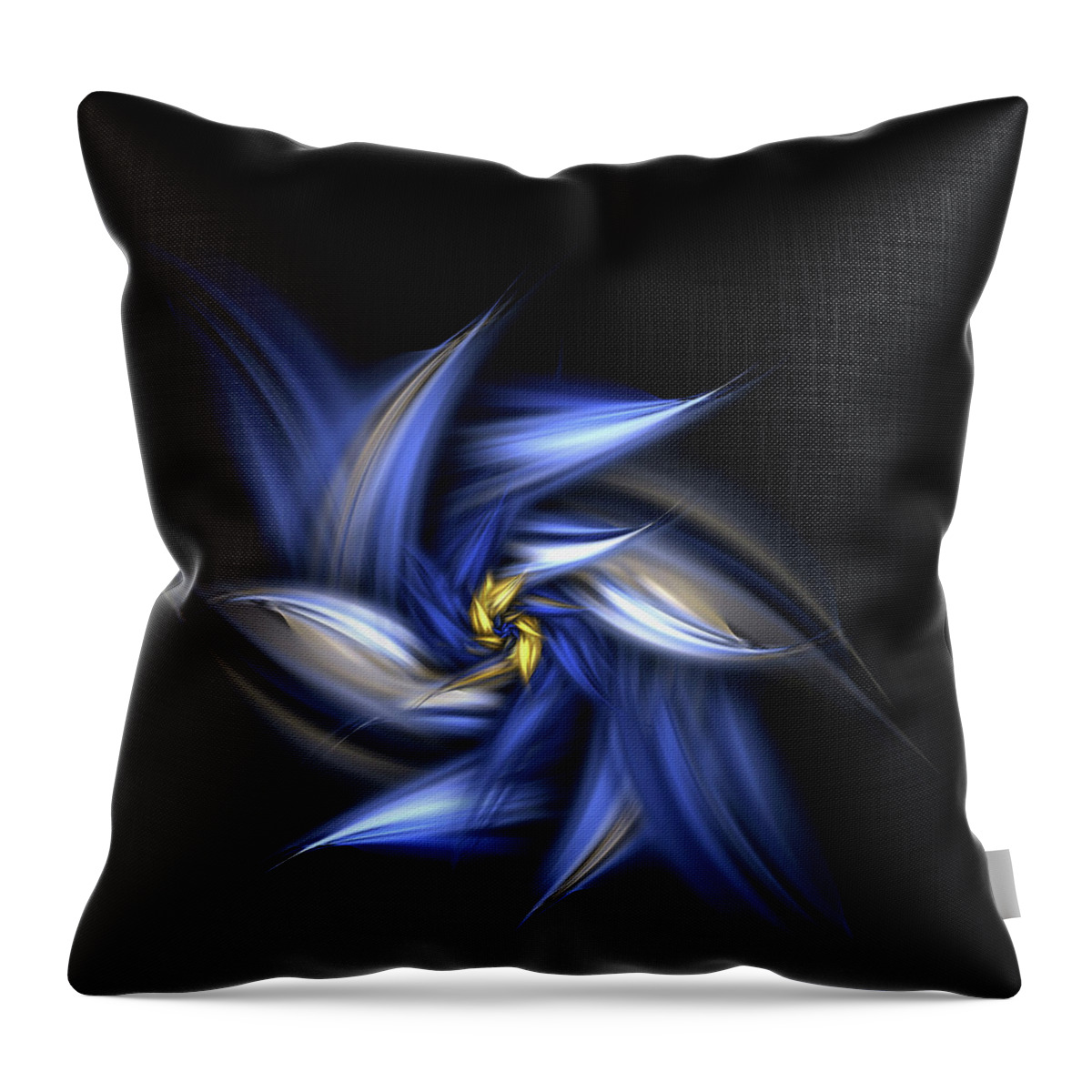 Fractal Throw Pillow featuring the digital art Blue Daisy by Brandi Untz