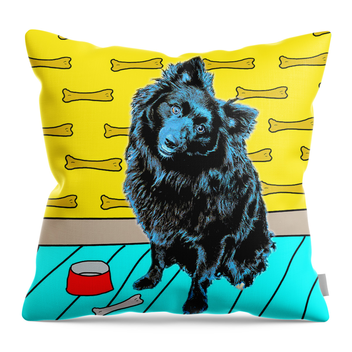 Architectural Photographer Throw Pillow featuring the photograph Blue dog by Lou Novick